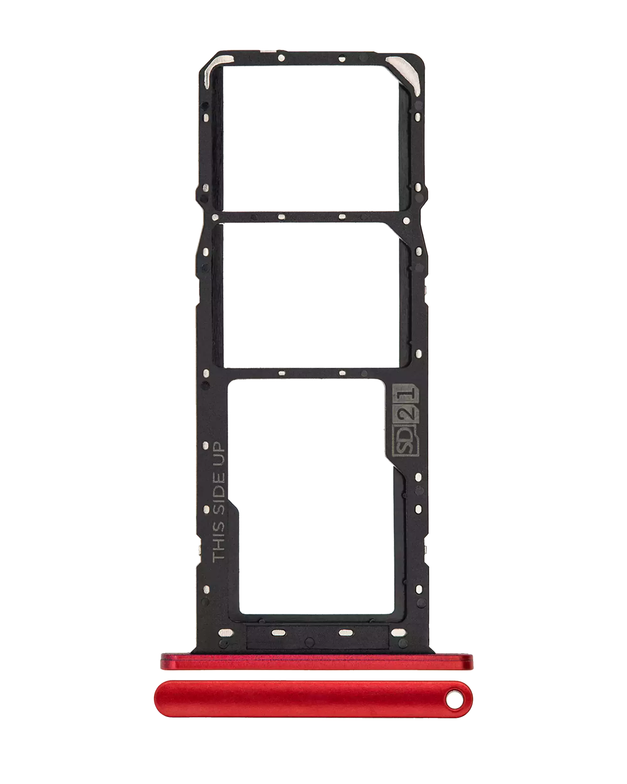 Dual Sim Card Tray Compatible For Motorola Moto E6S (Xt2053 / 2020) (Sunrise Red)