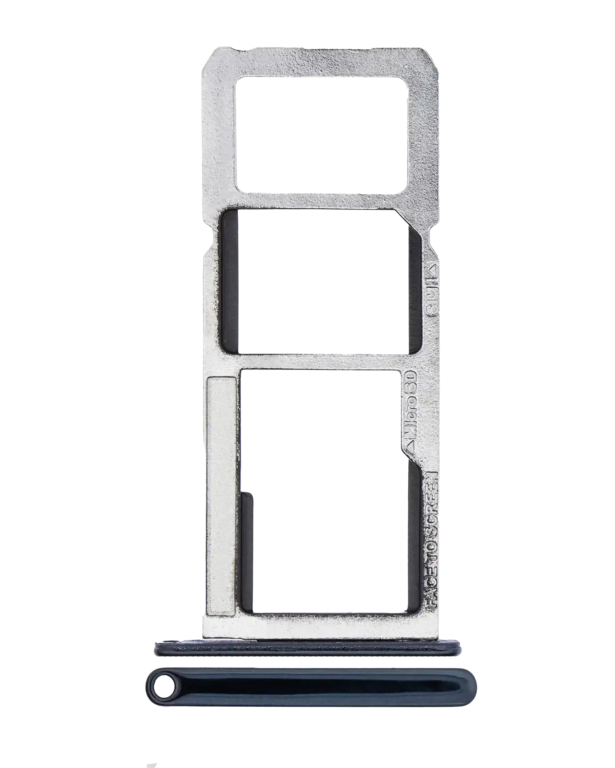 Dual Sim Card Tray Compatible For Motorola Moto E5 Play (Xt1921 / 2018) (Black)