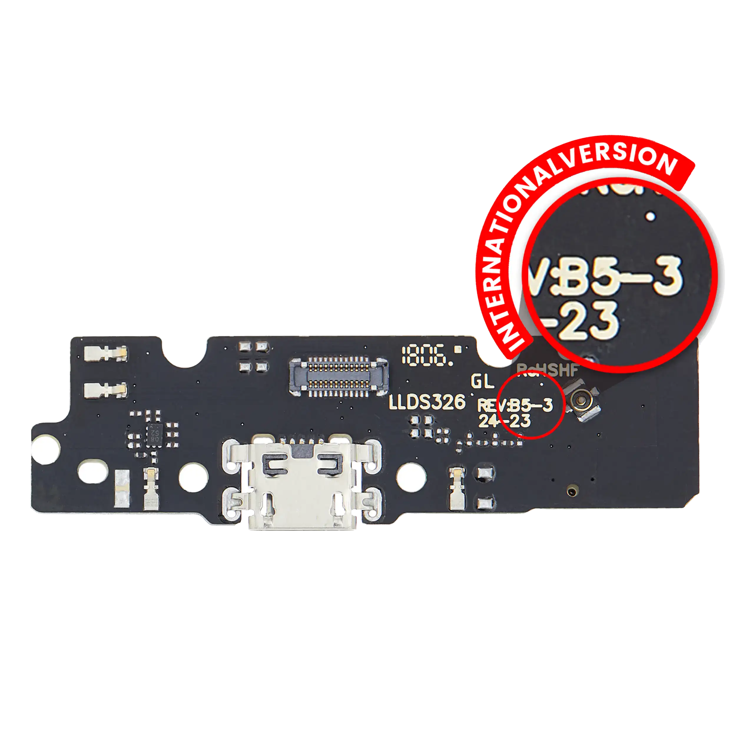 Charging Port Assembly Compatible For Motorola Moto E5 Plus (Xt1924 / 2018) / E5 Supra (Xt1924-6 / 2018) (International Version) (Aftermarket Plus)