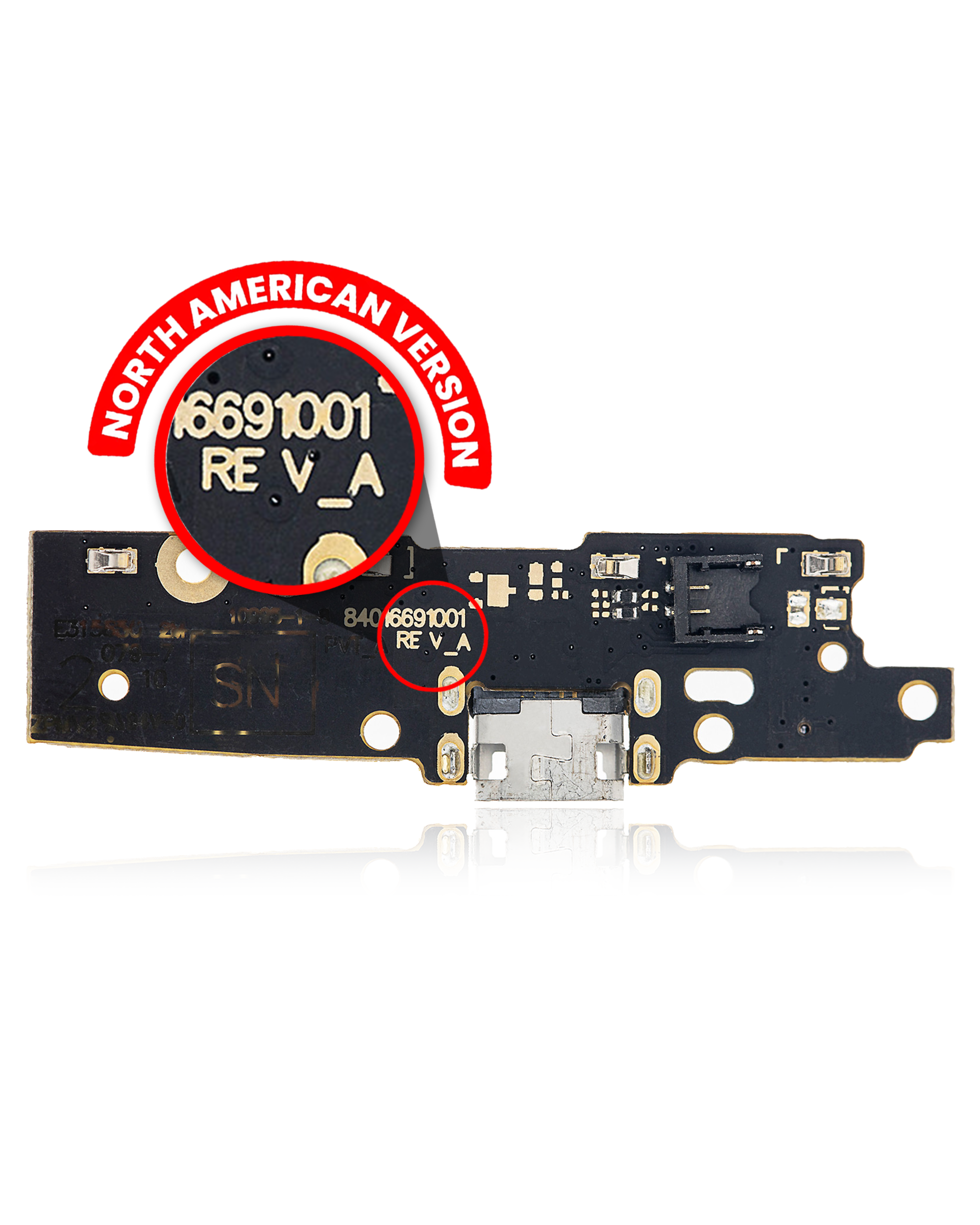 Charging Port Board (With Finger Sensor) Compatible For Motorola E4 (Xt1764 / Xt1767 / Xt1768 / 2017) (Us Version / Rev_A)