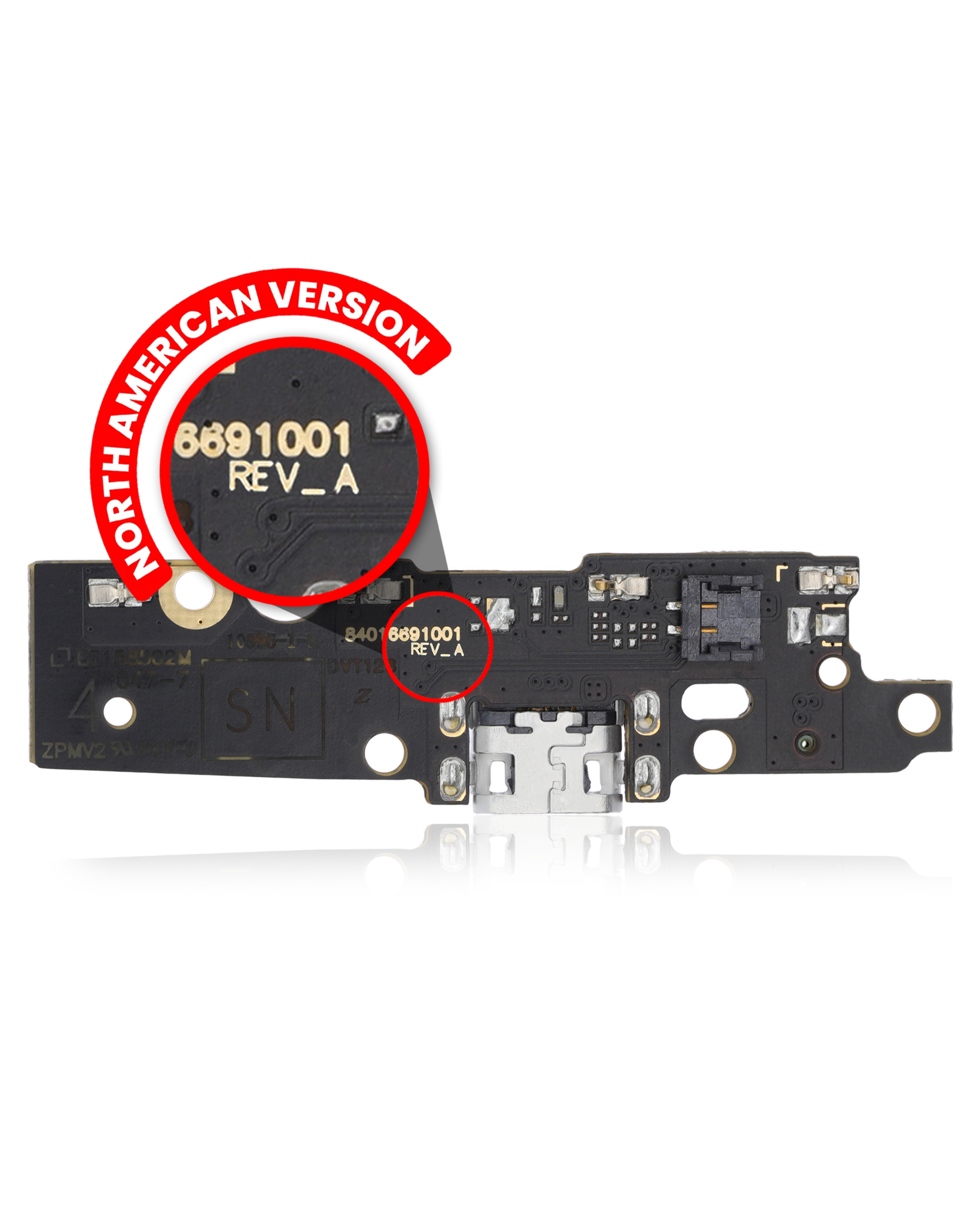Charging Port Board (Without Finger Sensor) Compatible For Motorola Moto E4 (Xt1764 / Xt1767 / Xt1768 / 2017) (Us Version / Rev_A)