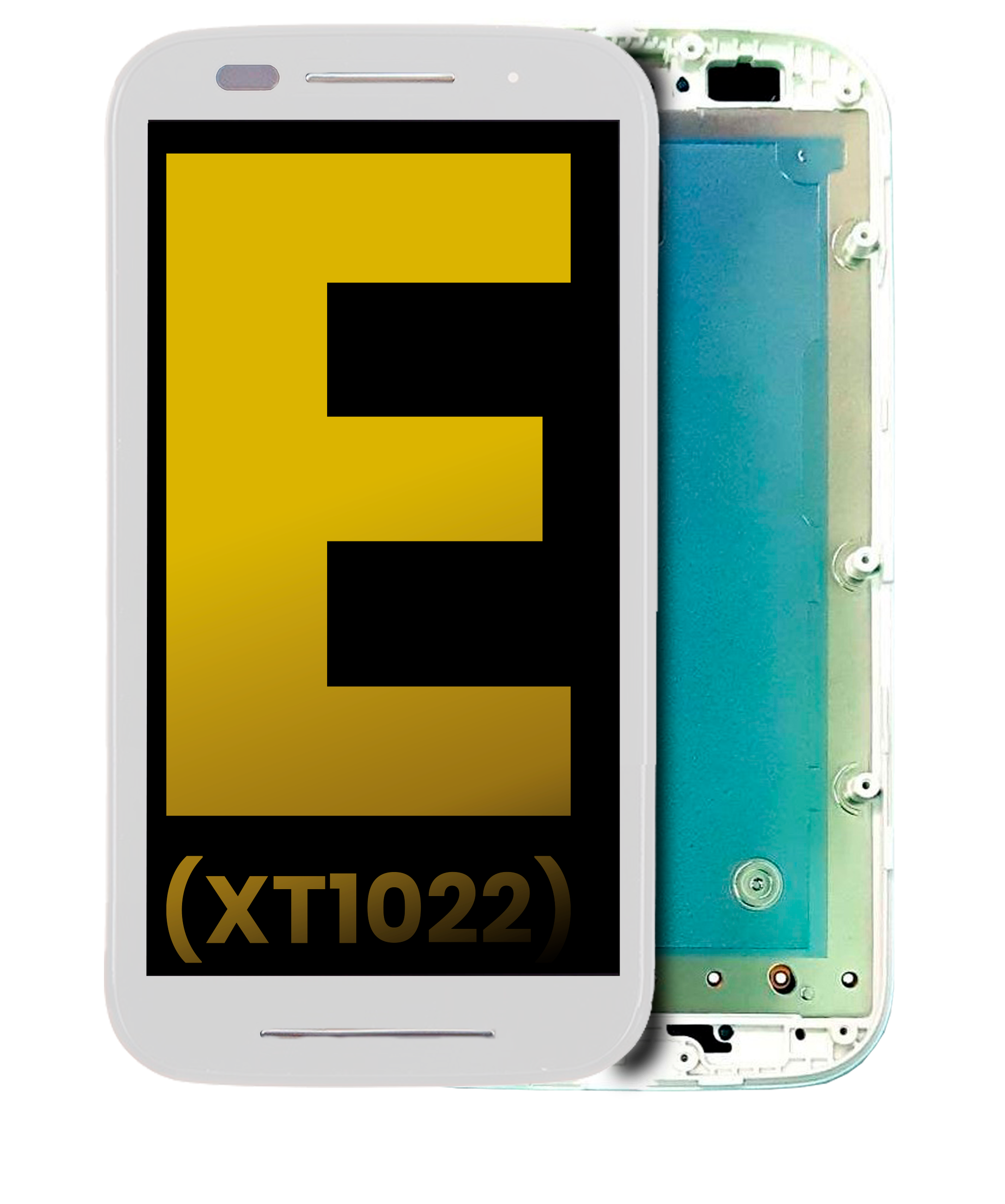 Lcd Assembly With Frame Compatible For Motorola Moto E (Xt1022 / 2014) (Refurbished) (White)