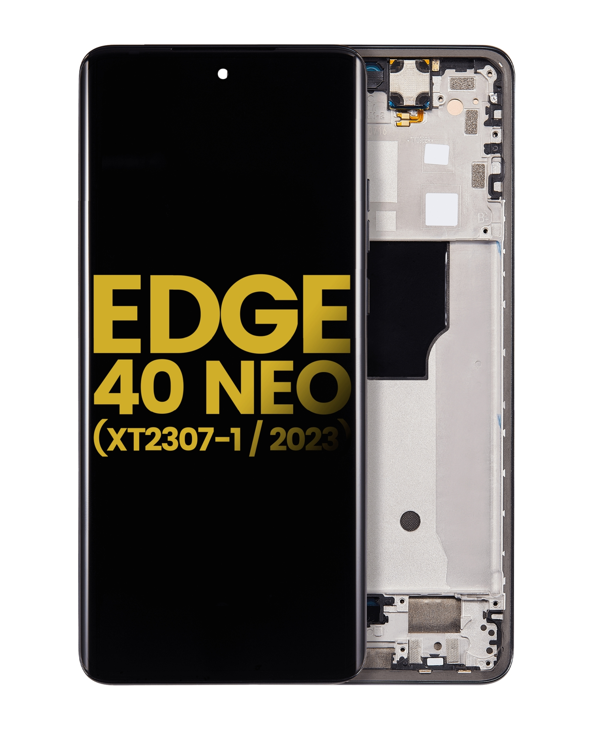 Oled Assembly With Frame Compatible For Motorola Moto Edge 40 Neo (Xt2307-1 / 2023) (Refurbished) (Black)