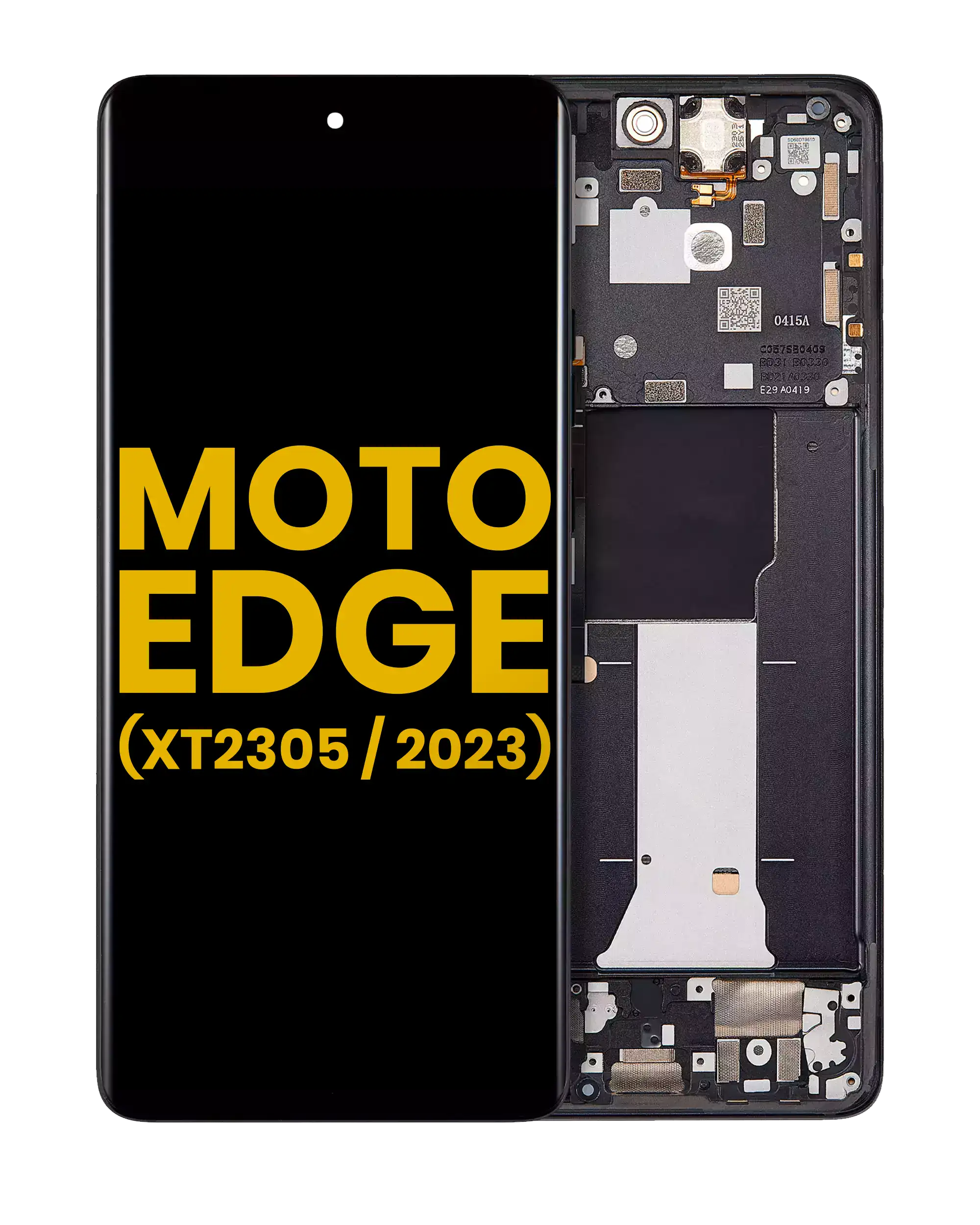 Oled Assembly With Frame Compatible For Motorola Moto Edge 2023 (Xt2305) (Refurbished) (Eclipse Black)