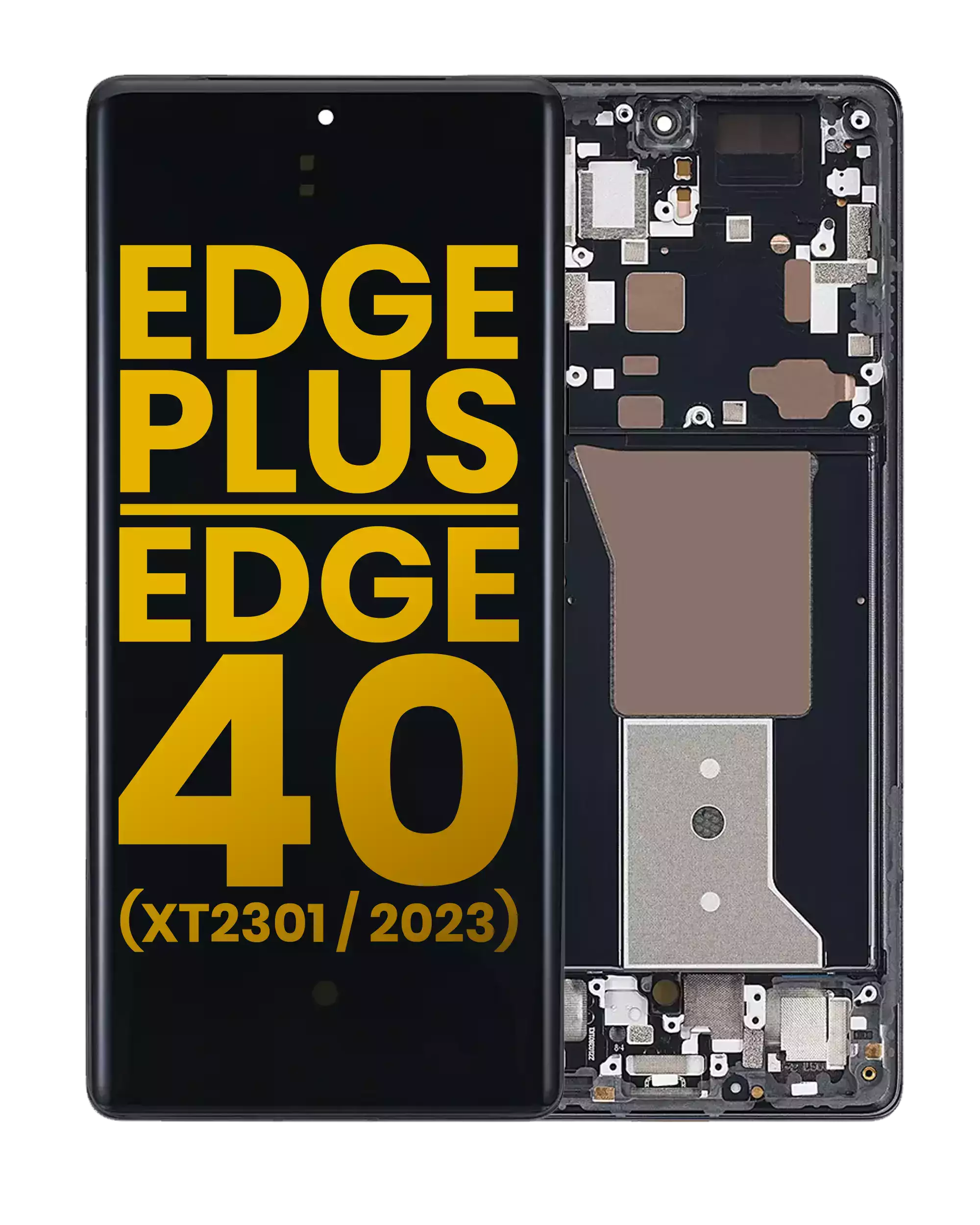 Oled Assembly With Frame Compatible For Motorola Edge Plus / Edge 40 Pro (Xt2301 / 2023) (Official - Not Aftermarket) (Interstellar Black)