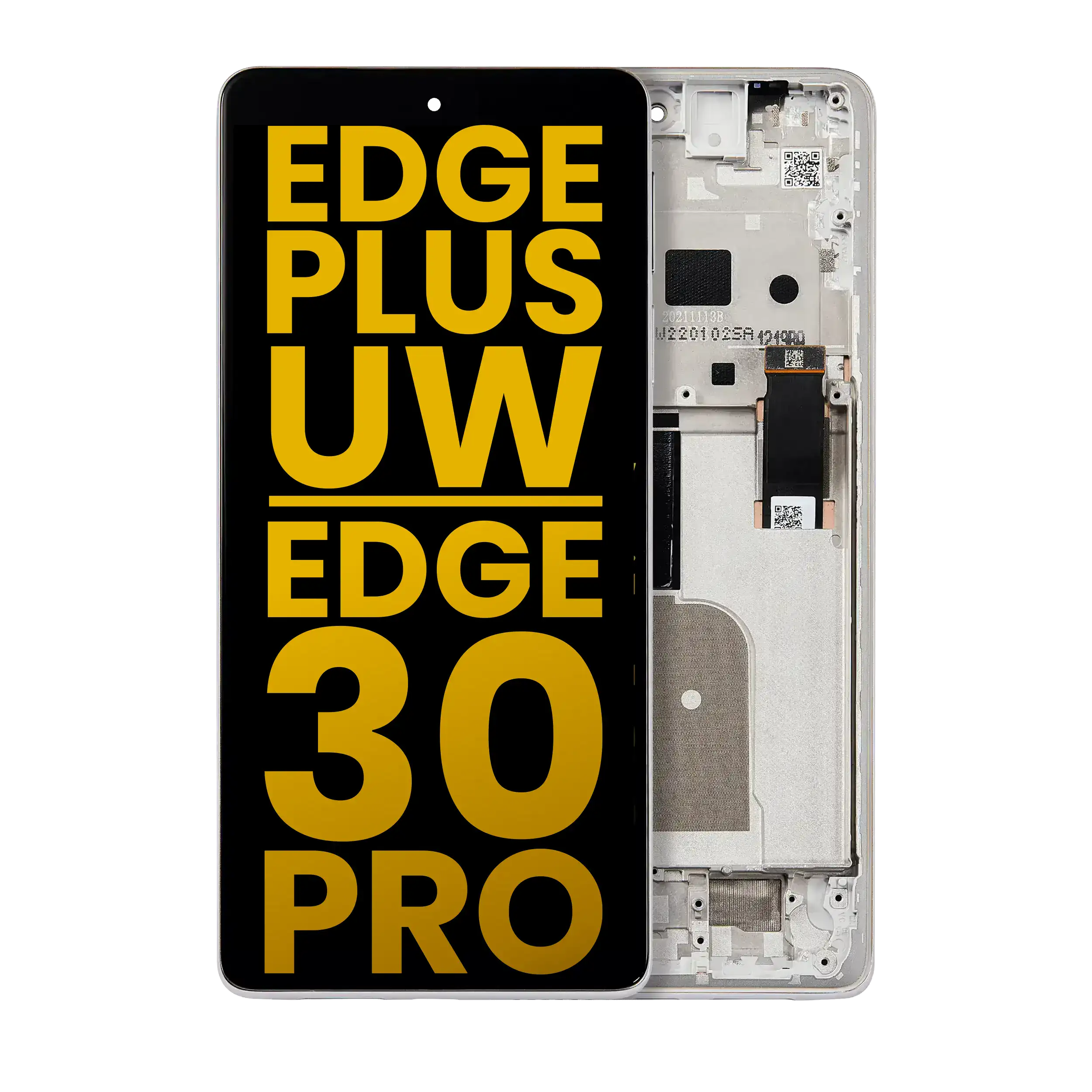 Oled Assembly With Frame Compatible For Motorola Edge Plus 5G Uw (2022) / Edge 30 Pro (Xt2201-1/4) (Refurbished) (Stardust White)