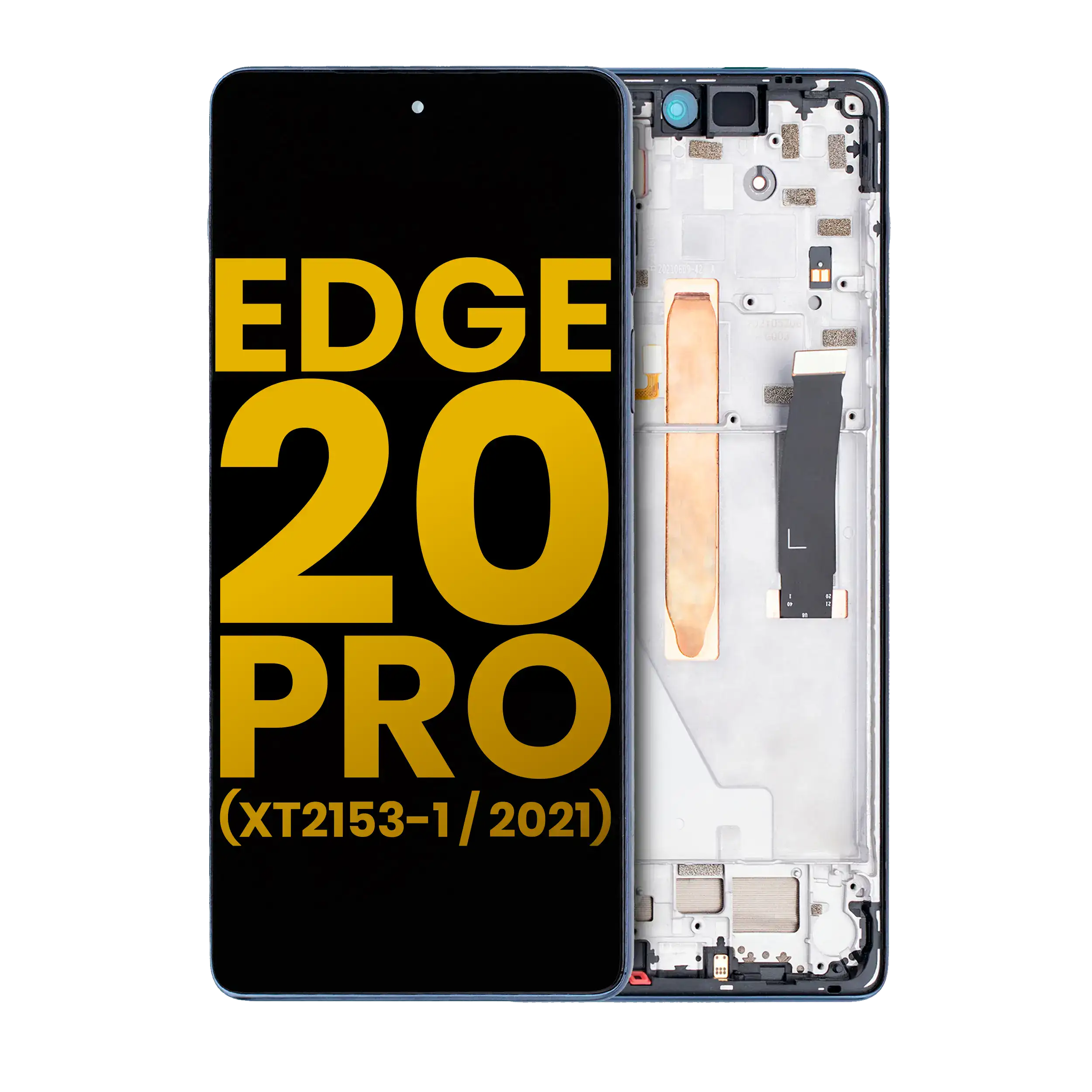 Lcd Assembly With Frame Compatible For Motorola Edge 20 Pro (Xt2153-1 / 2021) (Refurbished) (Midnight Blue)