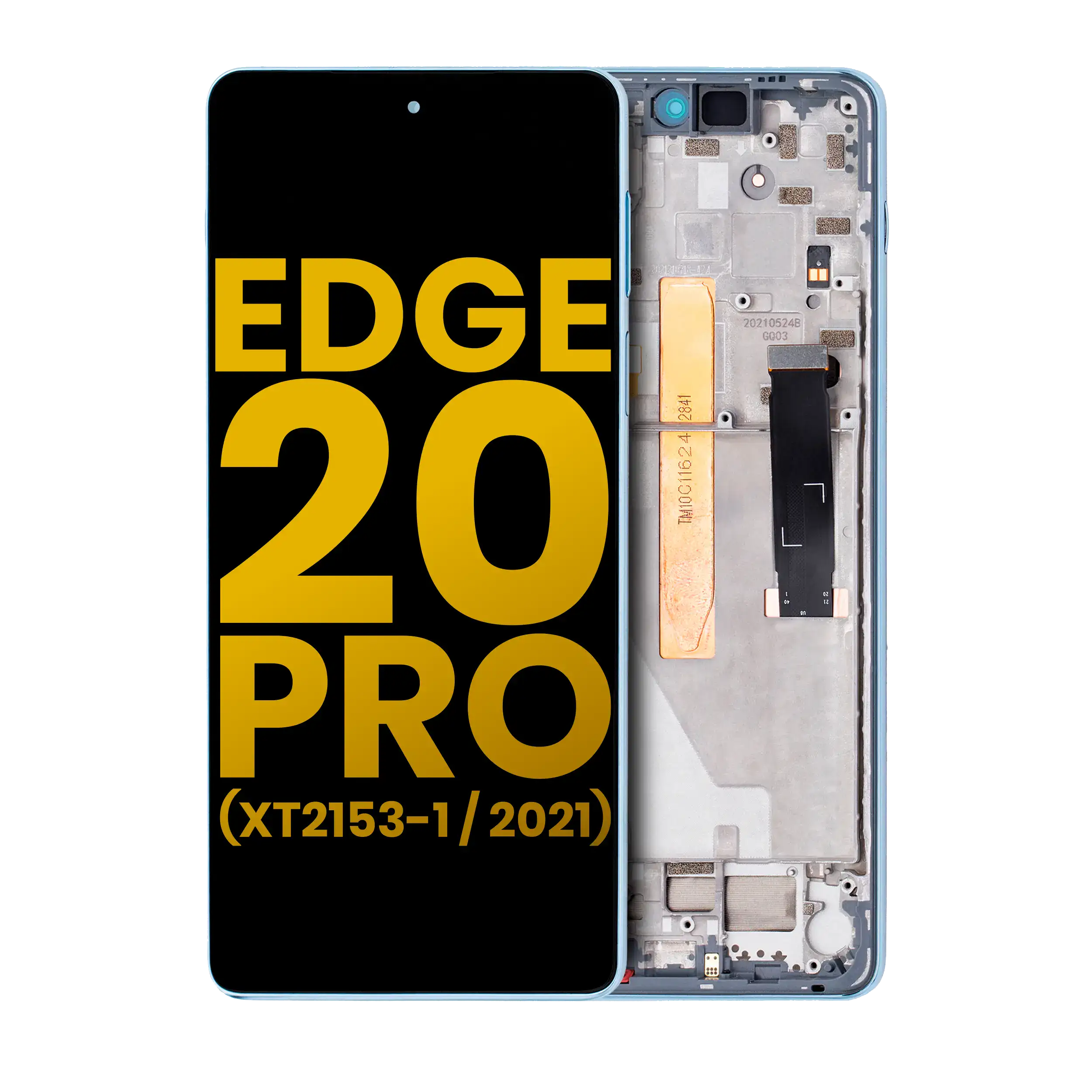 Lcd Assembly With Frame Compatible For Motorola Edge 20 Pro (Xt2153-1 / 2021) (Refurbished) (Iridescent Cloud)