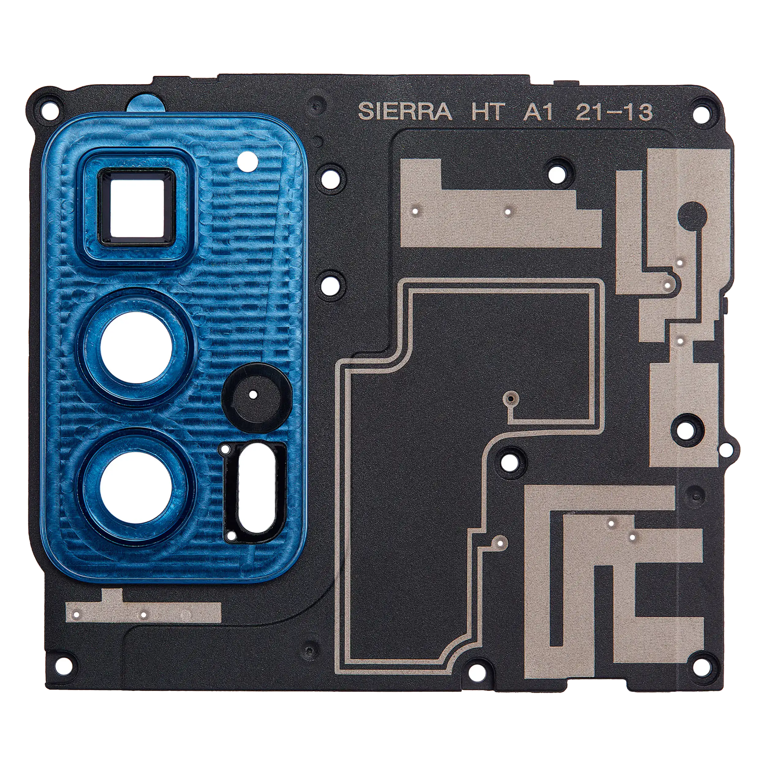 Motherboard Protective Cover Compatible For Motorola Edge 20 Pro (Xt2153-1 / 2021) (Blue Vegan Leather)