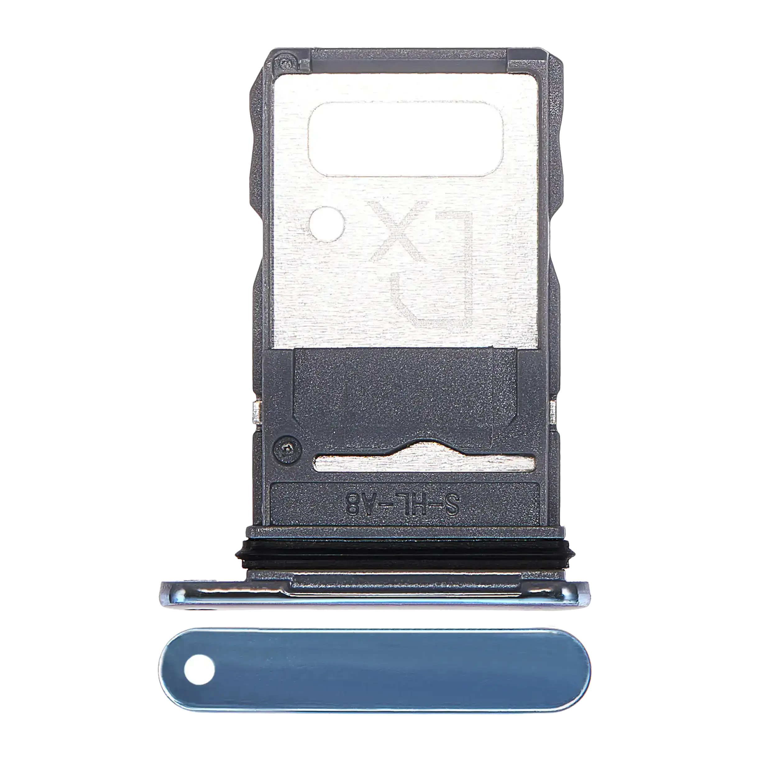 Single Sim Card Tray Compatible For Motorola Edge 20 Pro (Xt2153-1 / 2021) (Blue Vegan Leather)