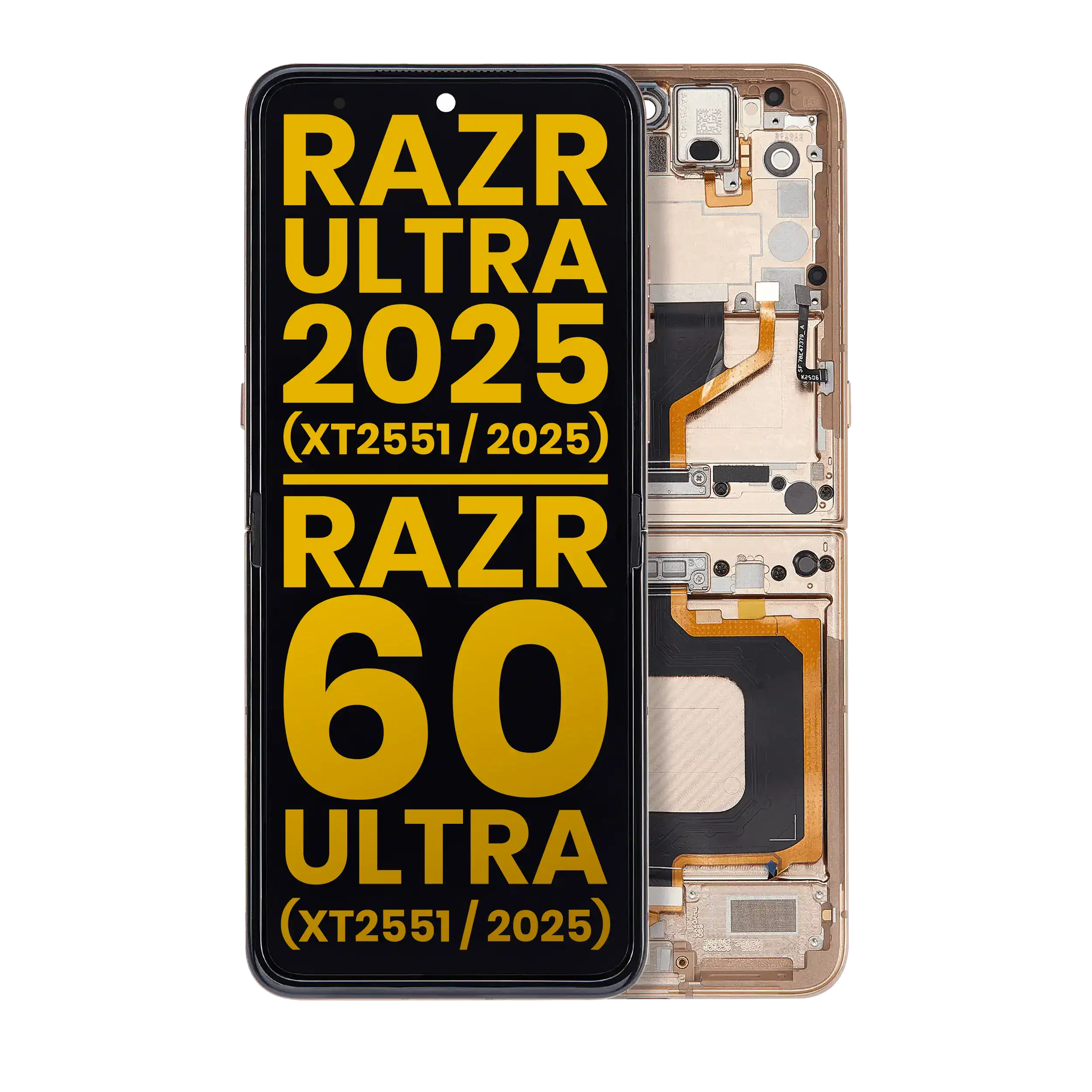 Oled Assembly With Frame Compatible For Motorola Razr Ultra 2025 (Xt2551 / 2025) / Razr 60 Ultra (Xt2551 / 2025) (Refurbished) (Mountain Trail)