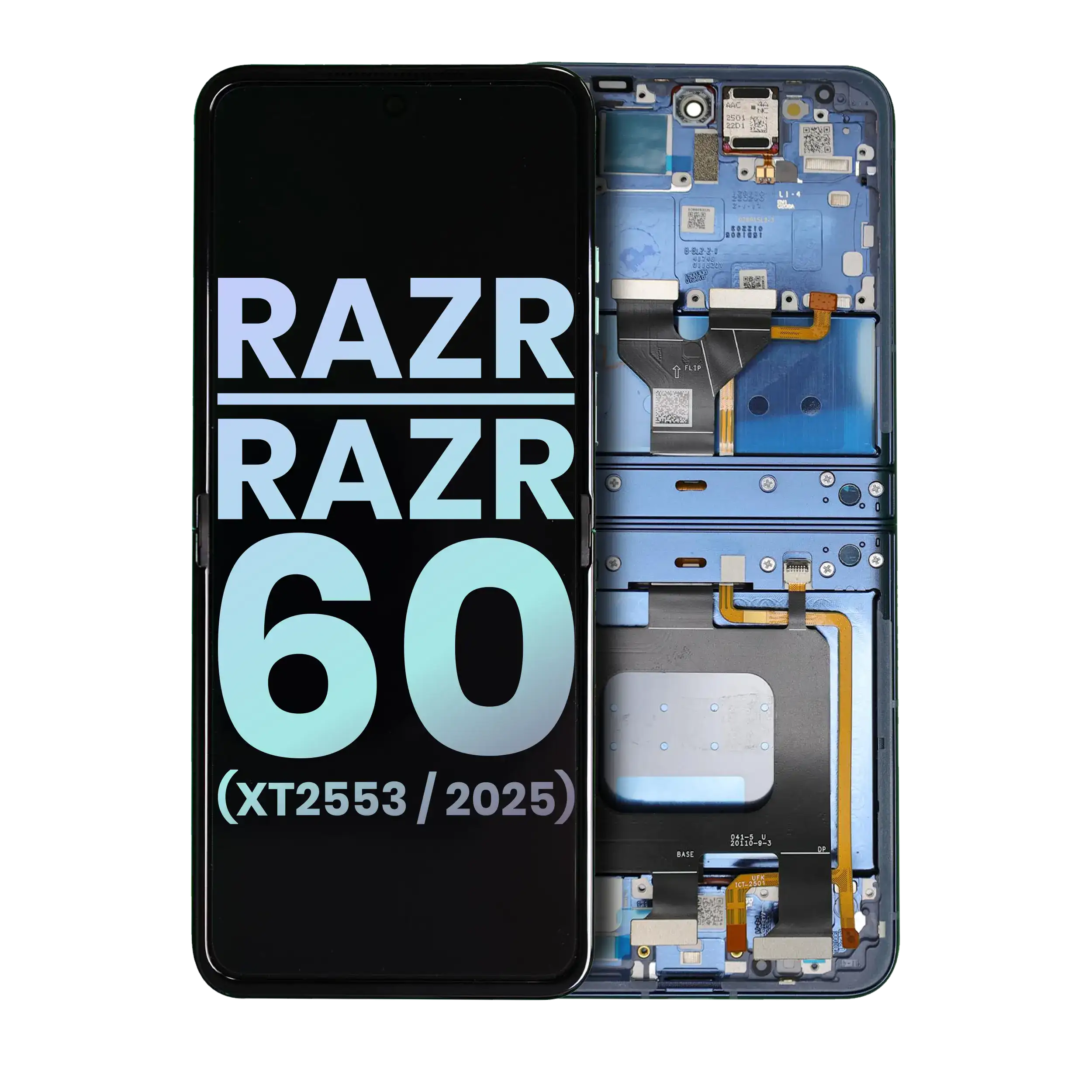 Oled Assembly With Frame Compatible For Motorola Razr / Razr 60 (Xt2553 / 2025) (Official - Not Aftermarket) (Gibraltar Sea)