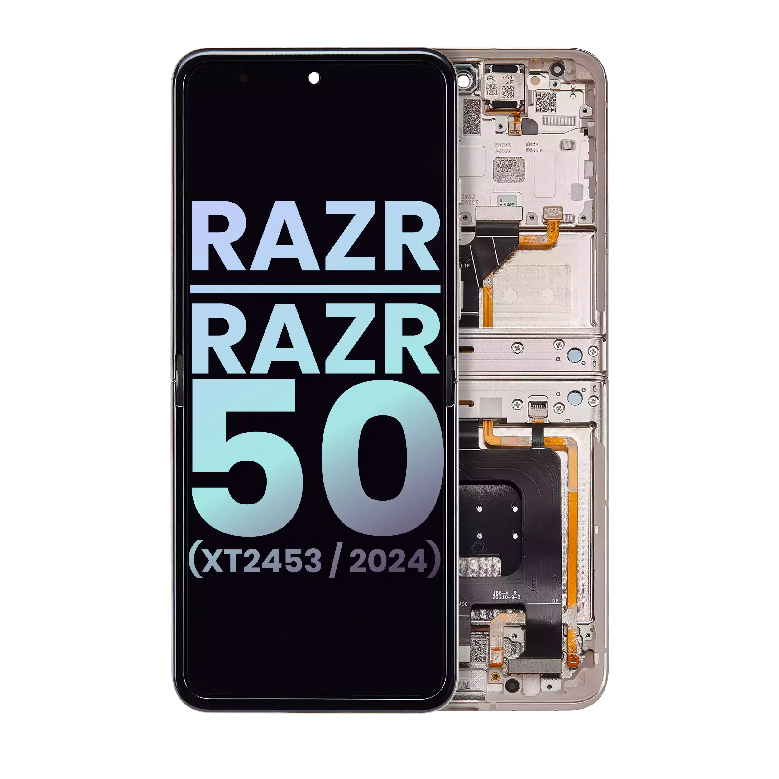 Main Oled Assembly Compatible For Motorola Razr / Razr 50 (Xt2453 / 2024) (Official - Not Aftermarket) (Beach Sand)