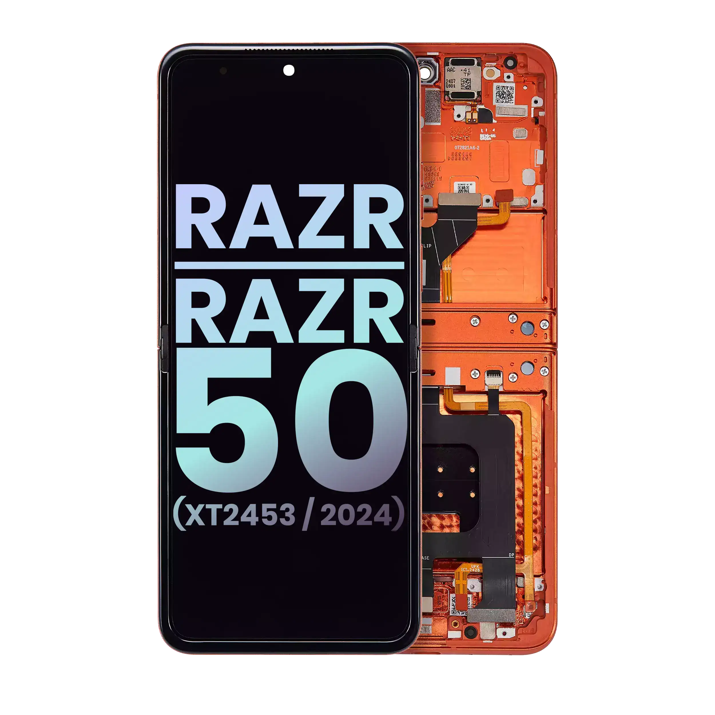 Main Oled Assembly Compatible For Motorola Razr / Razr 50 (Xt2453 / 2024) (Official - Not Aftermarket) (Spritz Orange)