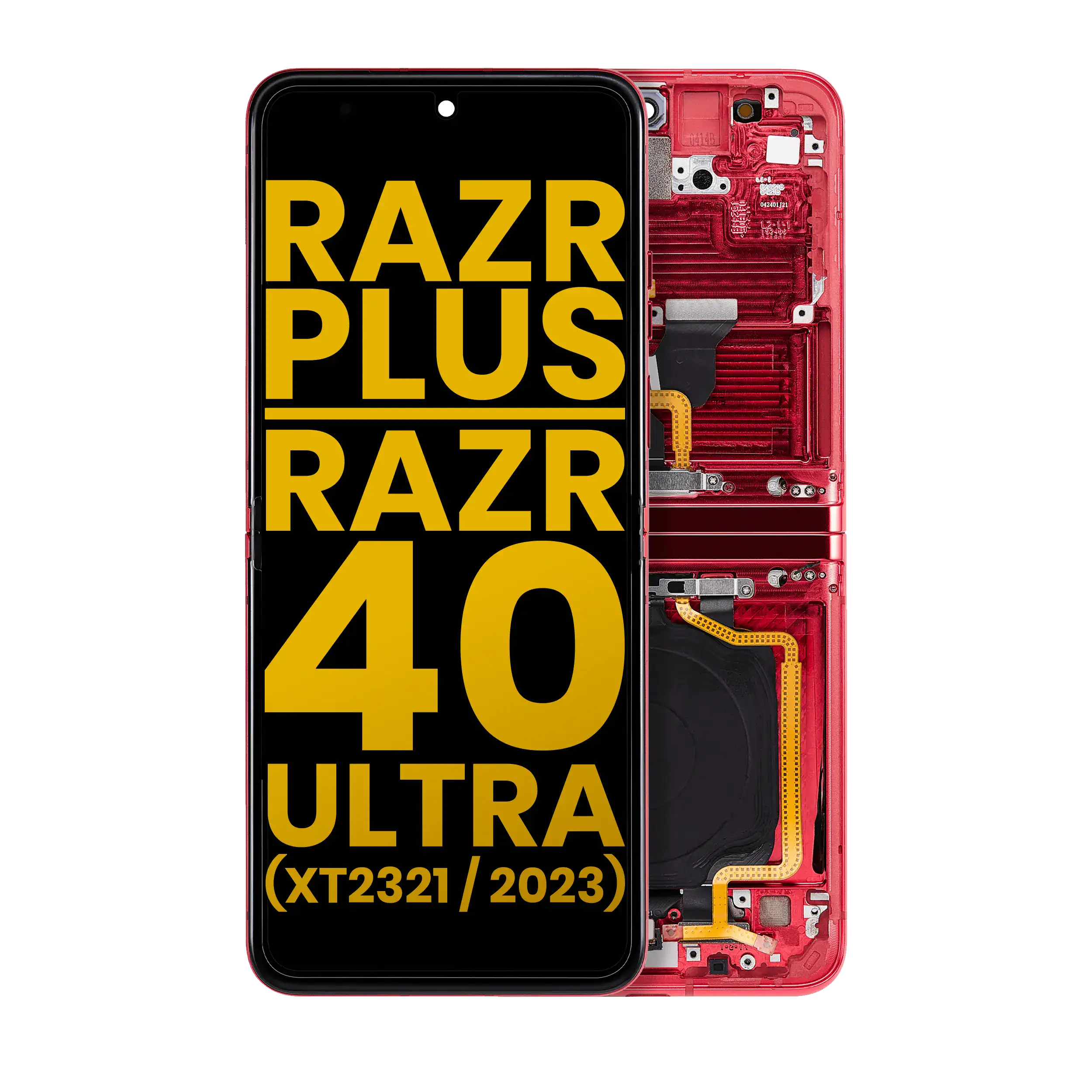 Inner Oled Assembly With Frame Compatible For Motorola Moto Razr Plus / Razr 40 Ultra (Xt2321 / 2023) (Refurbished) (Viva Magenta)
