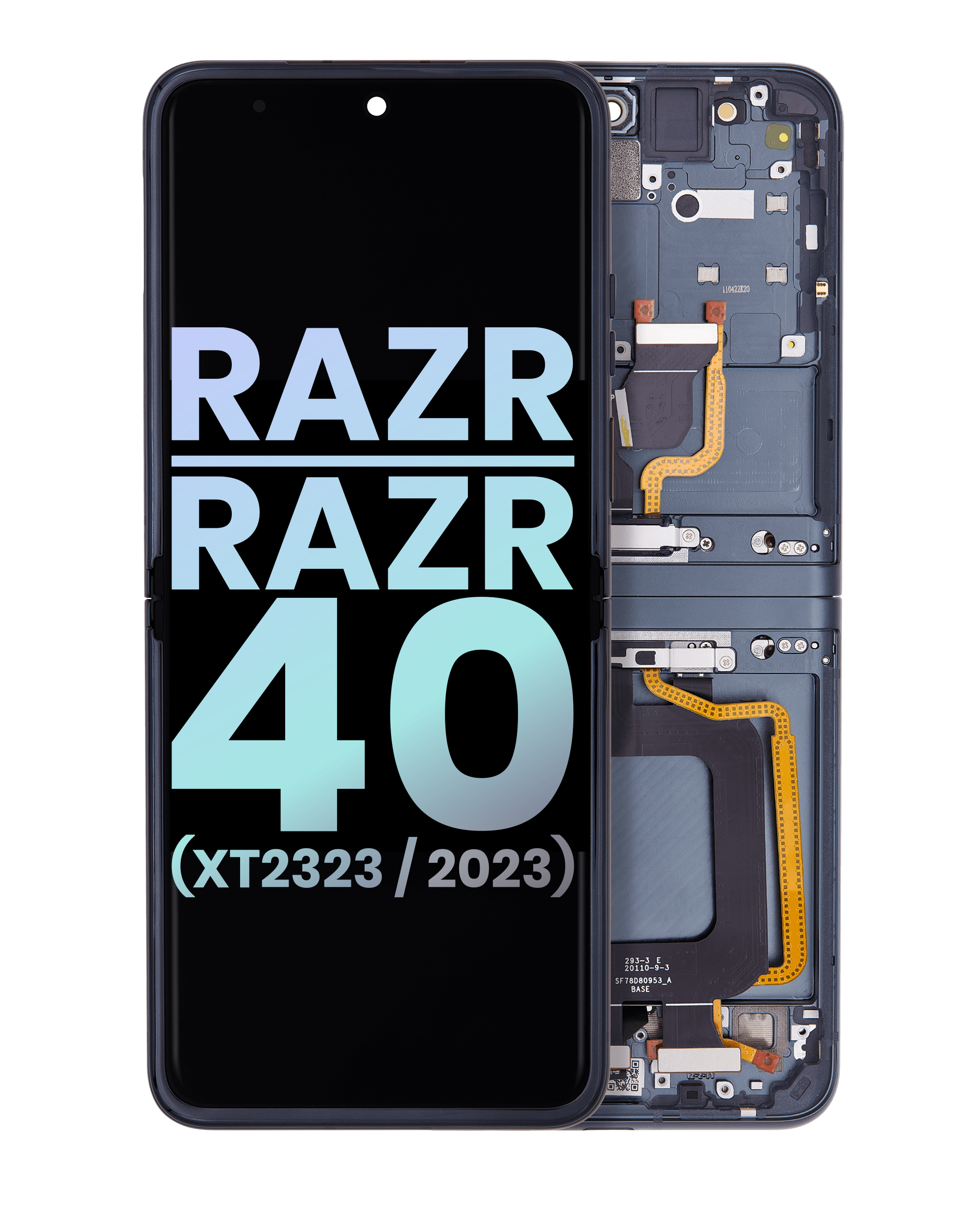 Main Oled Assembly With Frame Compatible For Motorola Razr 2023 / Razr 40 (Xt2323 / 2023) (Official - Not Aftermarket) (Sage Green)