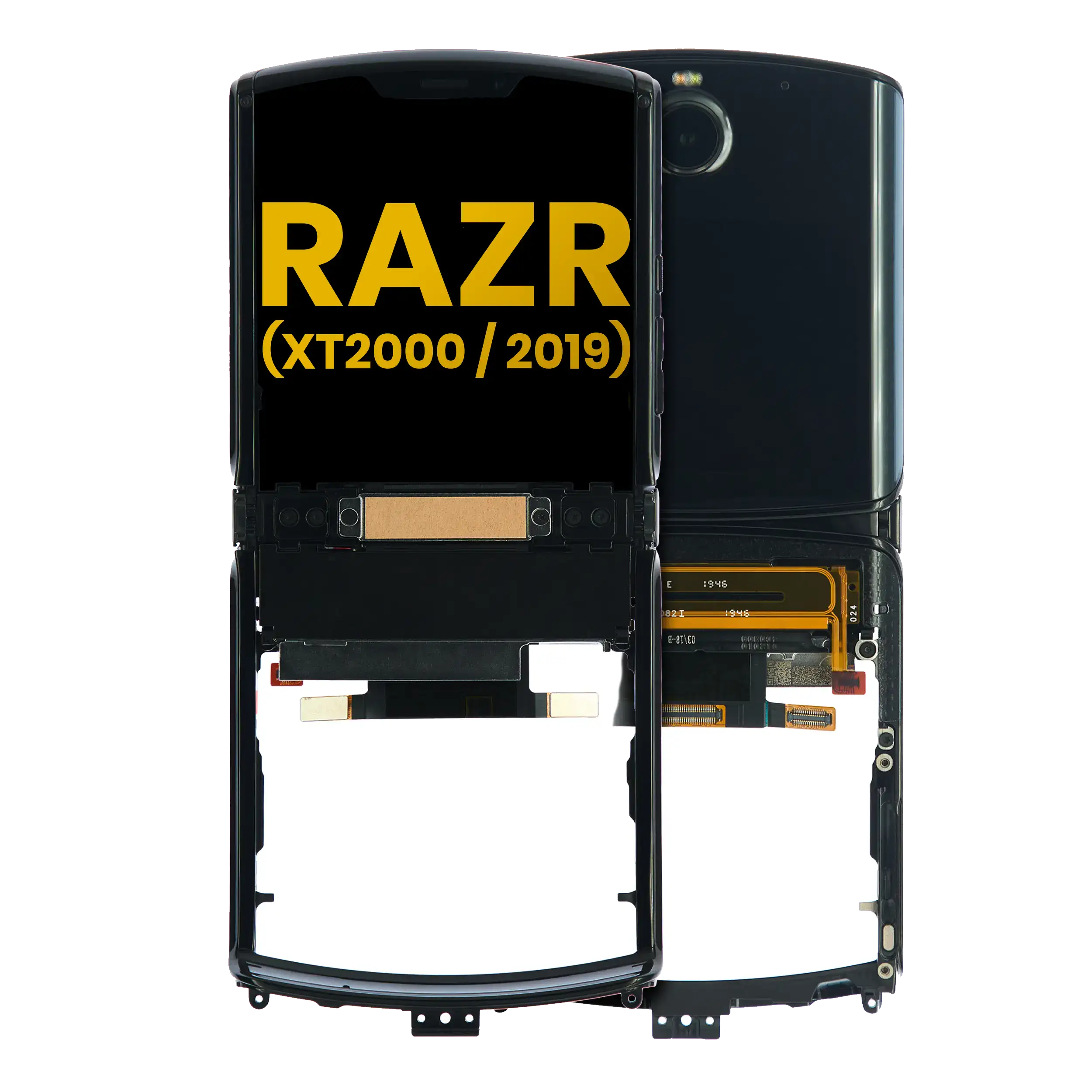 Outer Oled Assembly With Frame Compatible For Motorola Razr (Xt2000 / 2019) (Refurbished) (Noir Black)