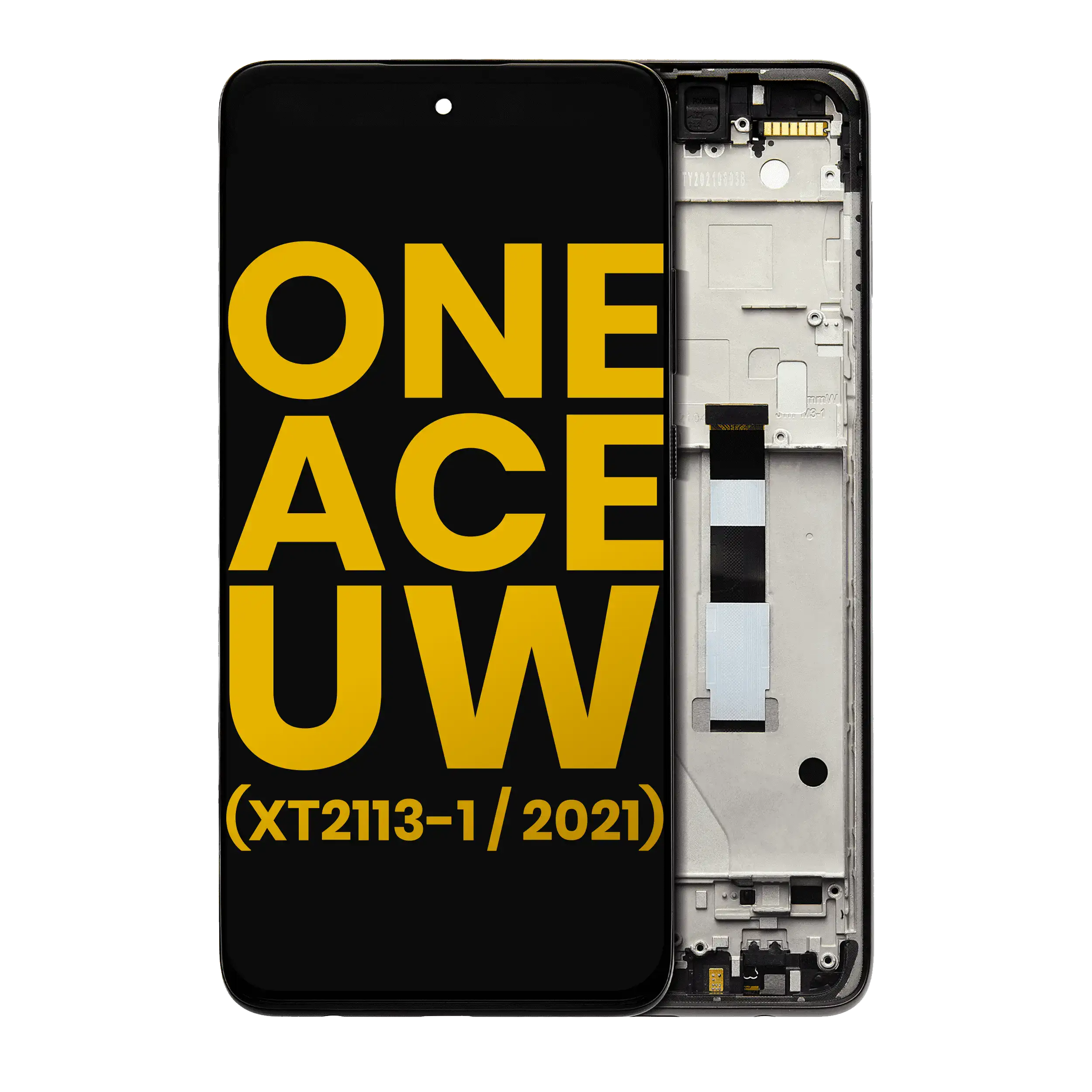 Lcd Assembly With Frame Compatible For Motorola One 5G Ace Uw (Xt2113-1 / 2021) (Refurbished) (Volcanic Gray)