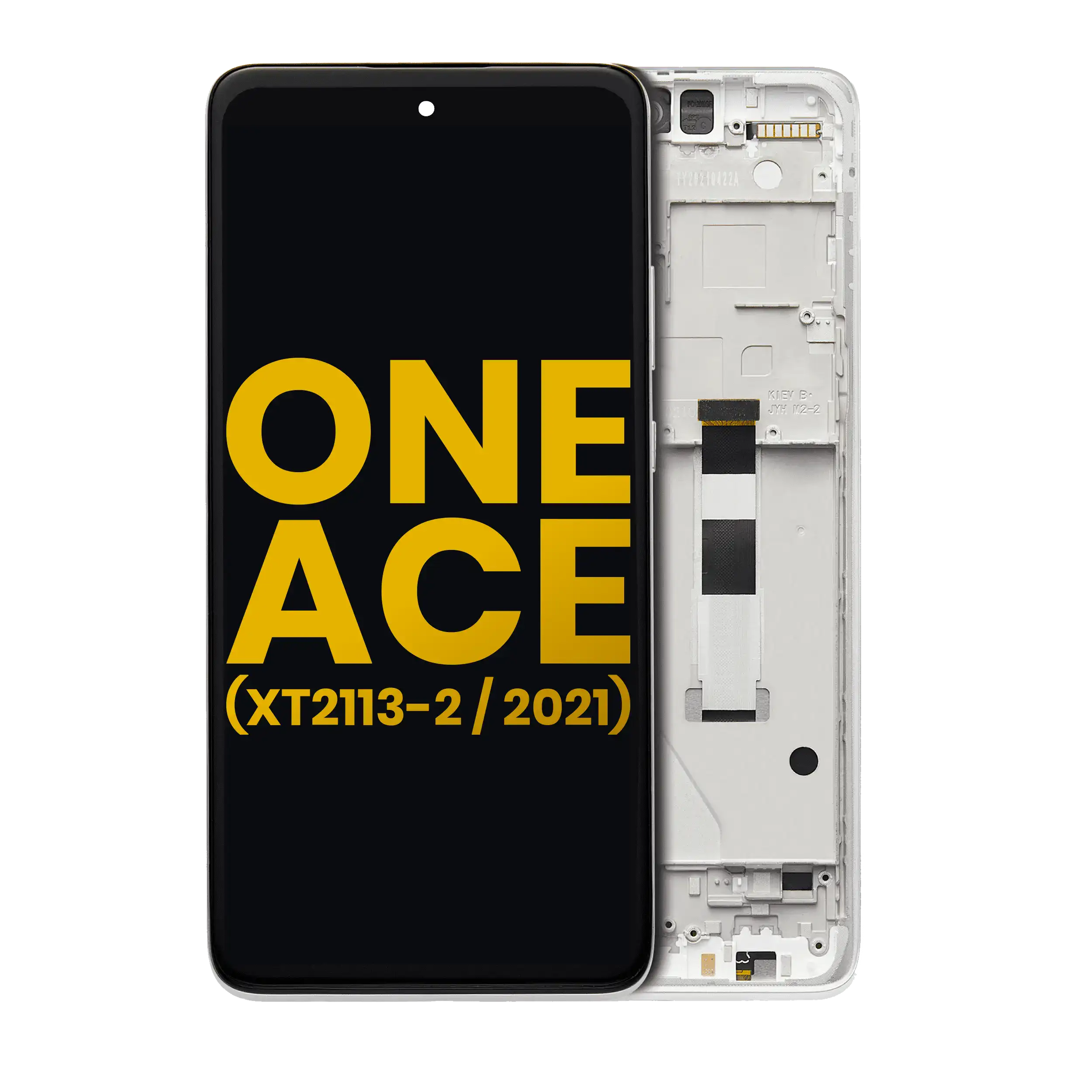 Lcd Assembly With Frame Compatible For Motorola One 5G Ace (Xt2113-2 / 2021) (Refurbished) (Frosted Silver)