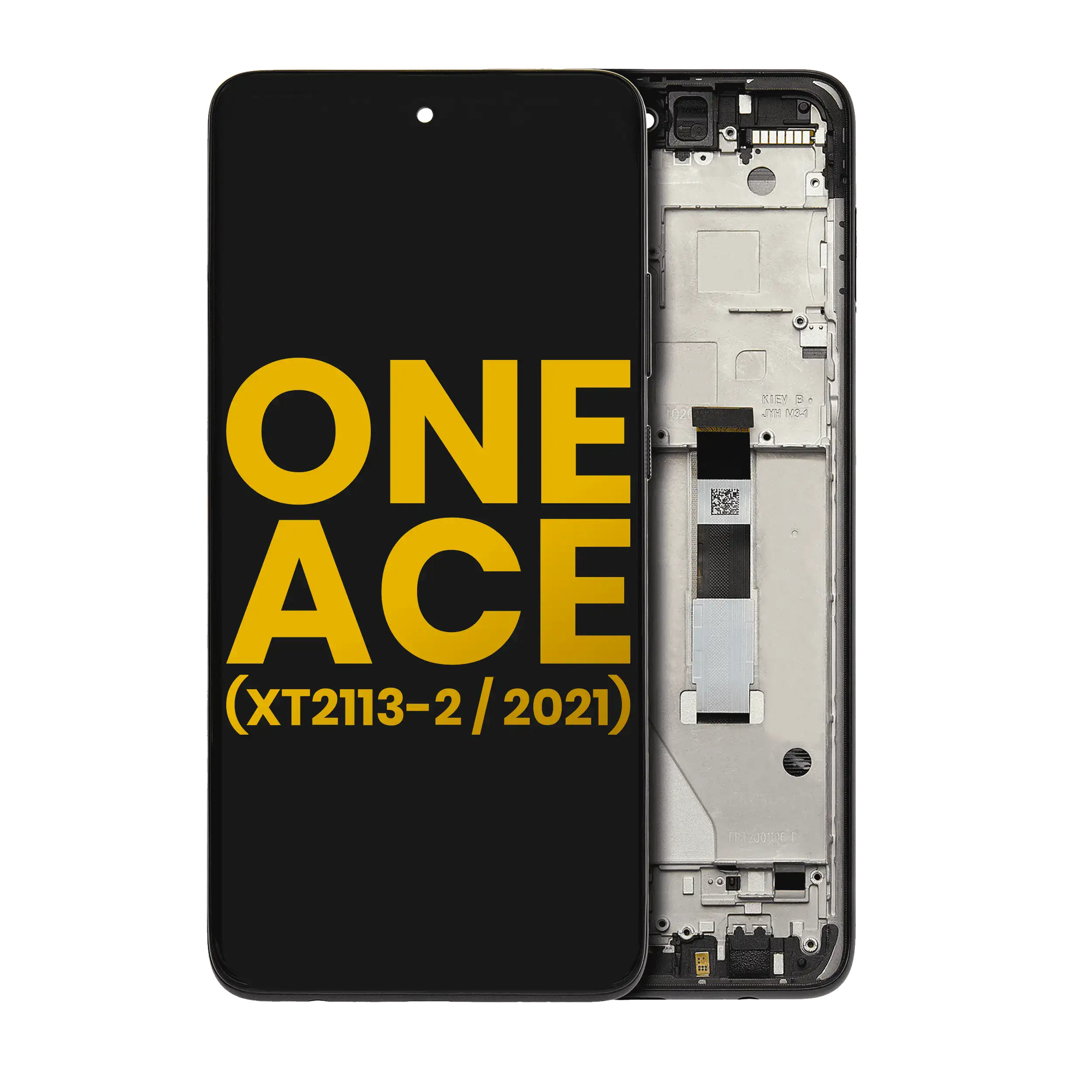 Lcd Assembly With Frame Compatible For Motorola One 5G Ace (Xt2113-2 / 2021) (Refurbished) (Volcanic Gray)