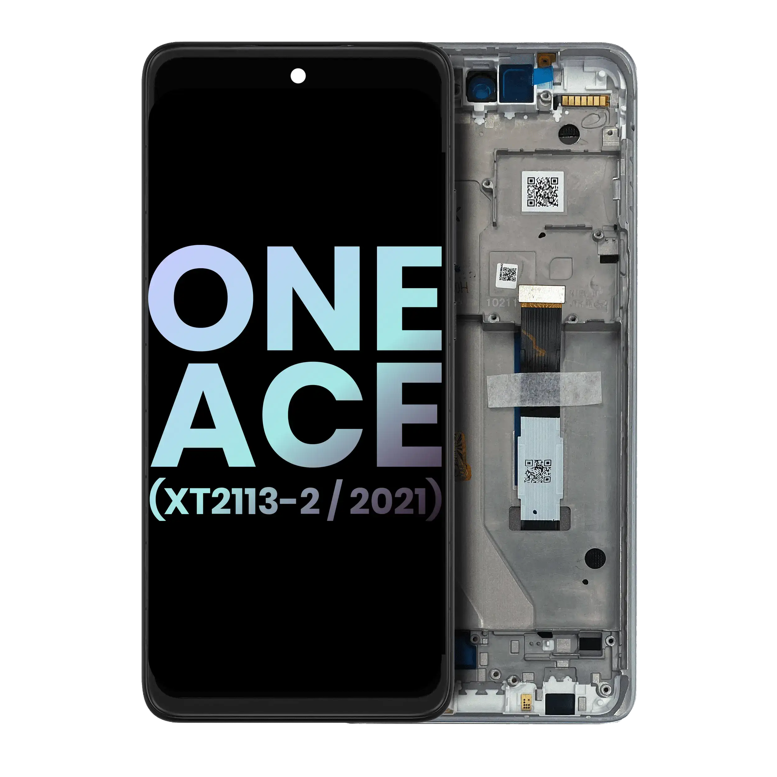 Lcd Assembly With Frame Compatible For Motorola One 5G Ace (Xt2113-2 / 2021) (Official - Not Aftermarket) (Volcanic Gray)