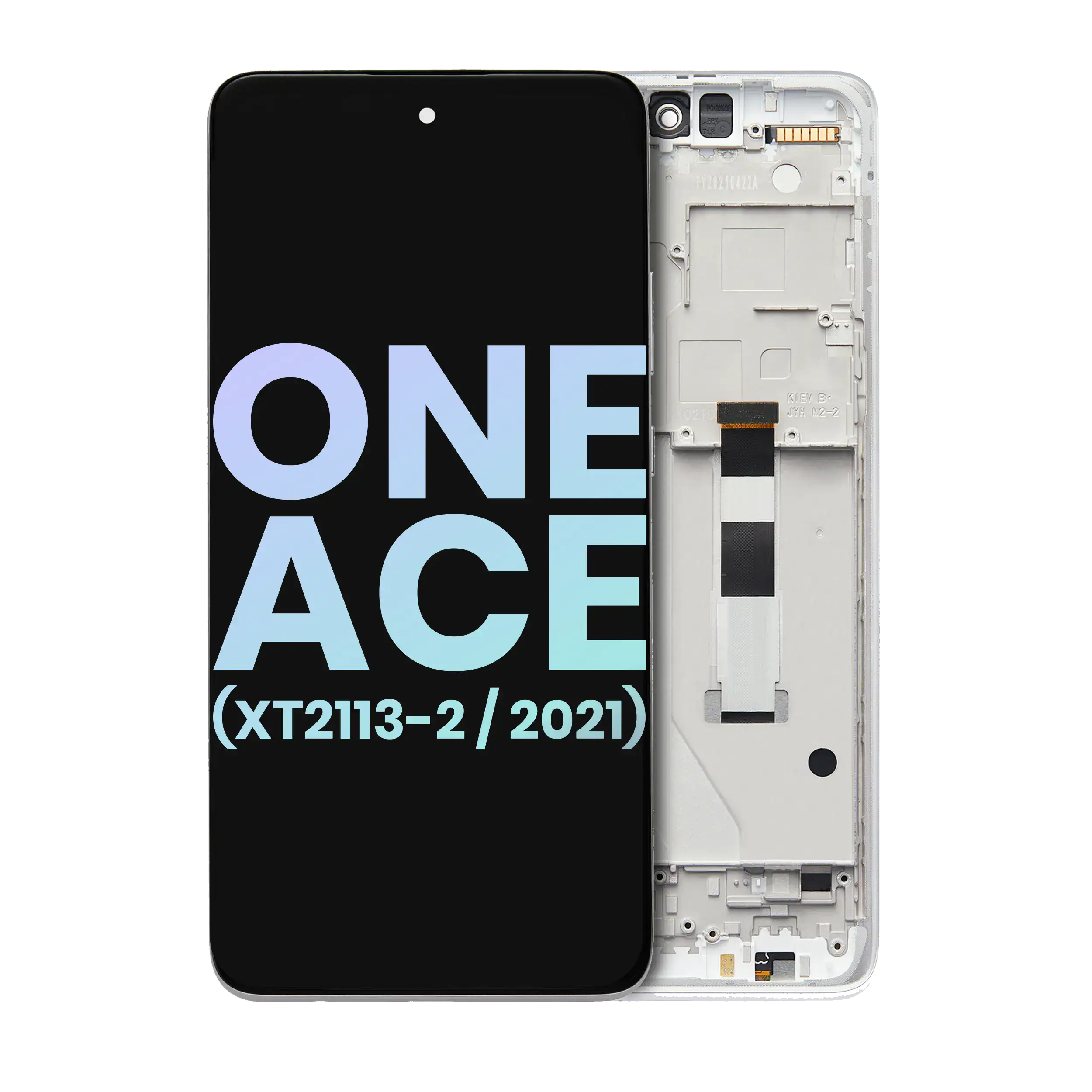 Lcd Assembly With Frame Compatible For Motorola One 5G Ace (Xt2113-2 / 2021) (Official - Not Aftermarket) (Frosted Silver)