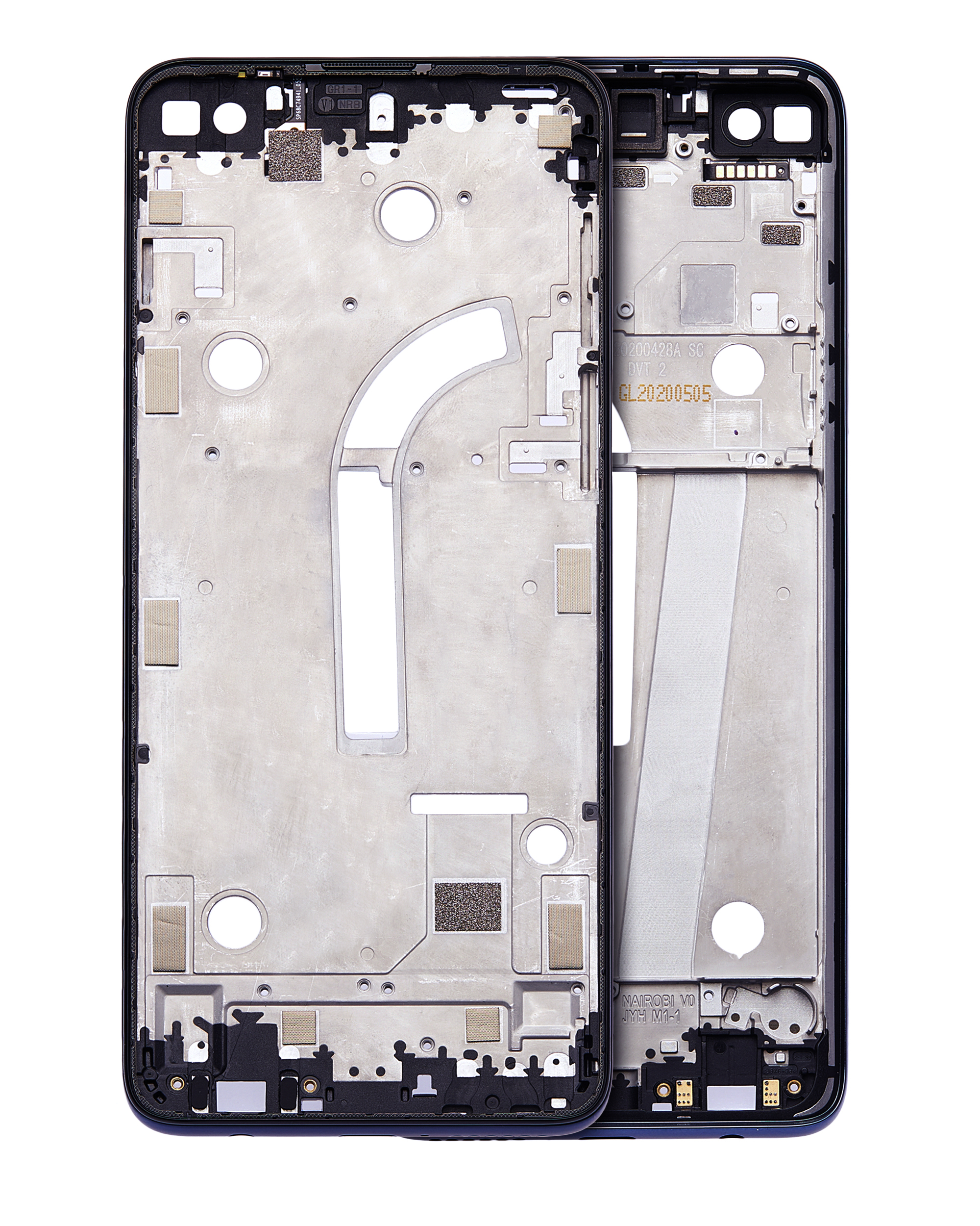 Mid-Frame Housing Compatible For Motorola One 5G (Xt2075 / 2020) / One 5G Ace (Xt2113 / 2021) (Oxford Blue)