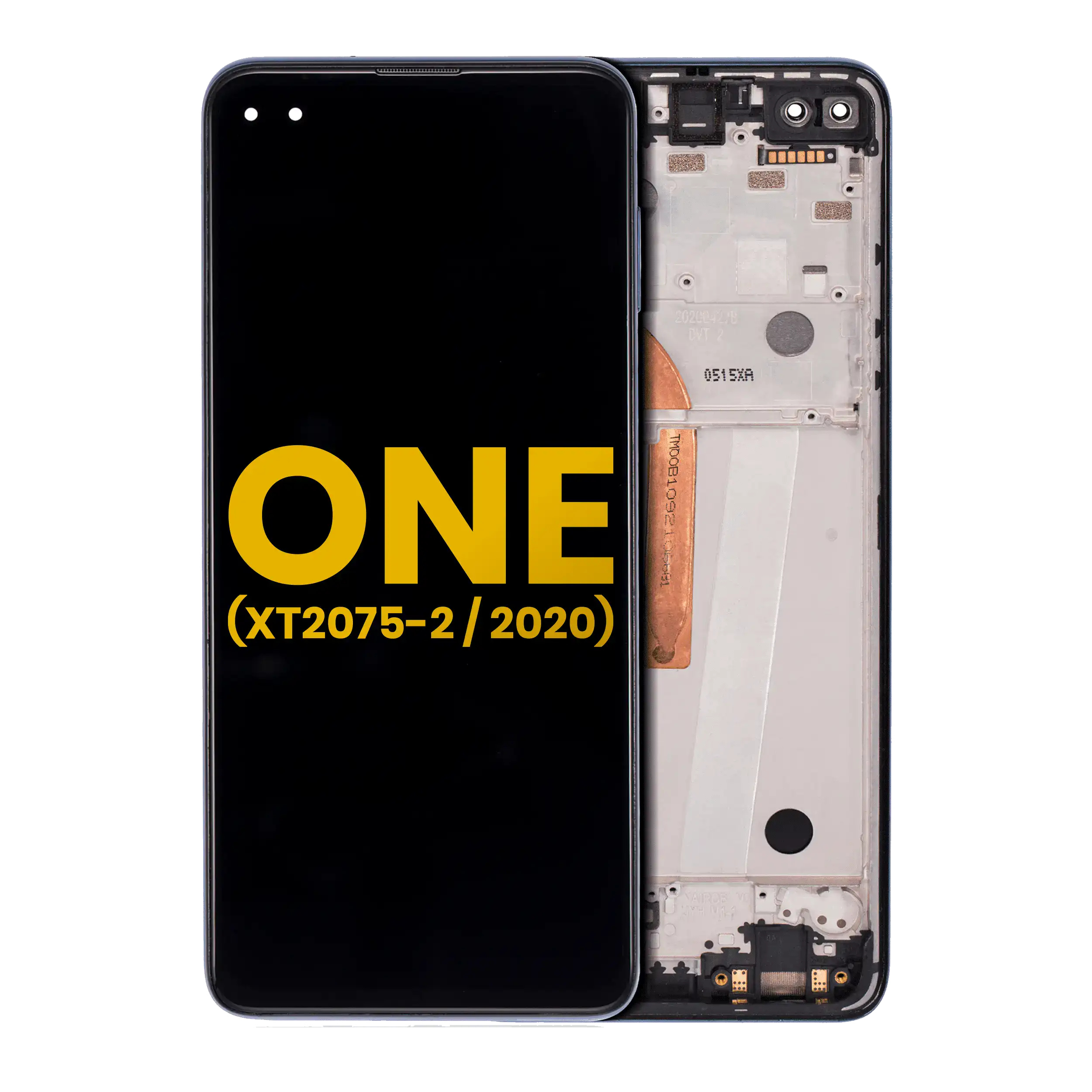 Lcd Assembly With Frame Compatible For Motorola One 5G (Xt2075-2 / 2020) (Refurbished) (Surfing Blue)
