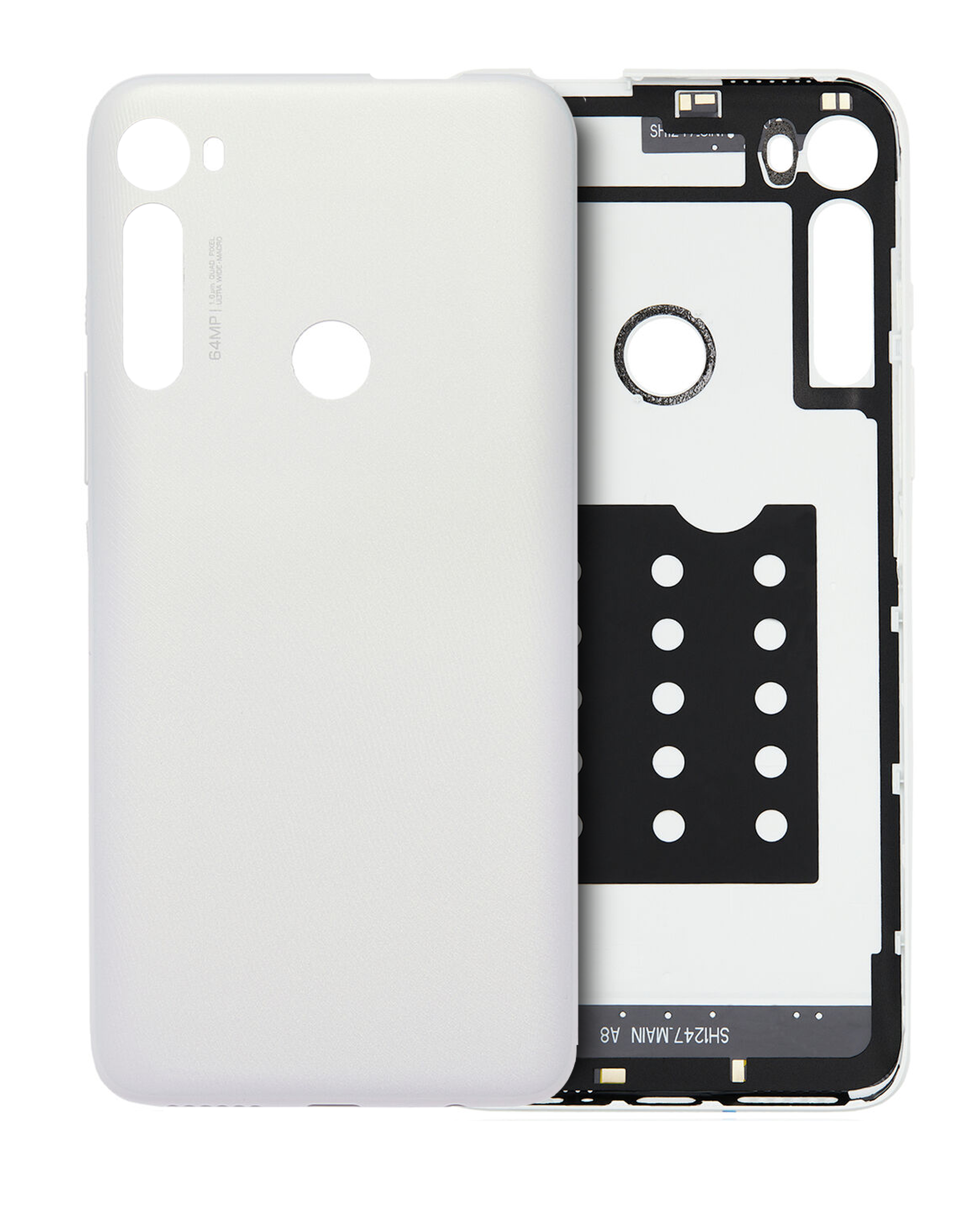 Back Cover Glass Compatible For Motorola One Fusion Plus (Xt2067 / 2020) (Official - Not Aftermarket) (Moonlight White)