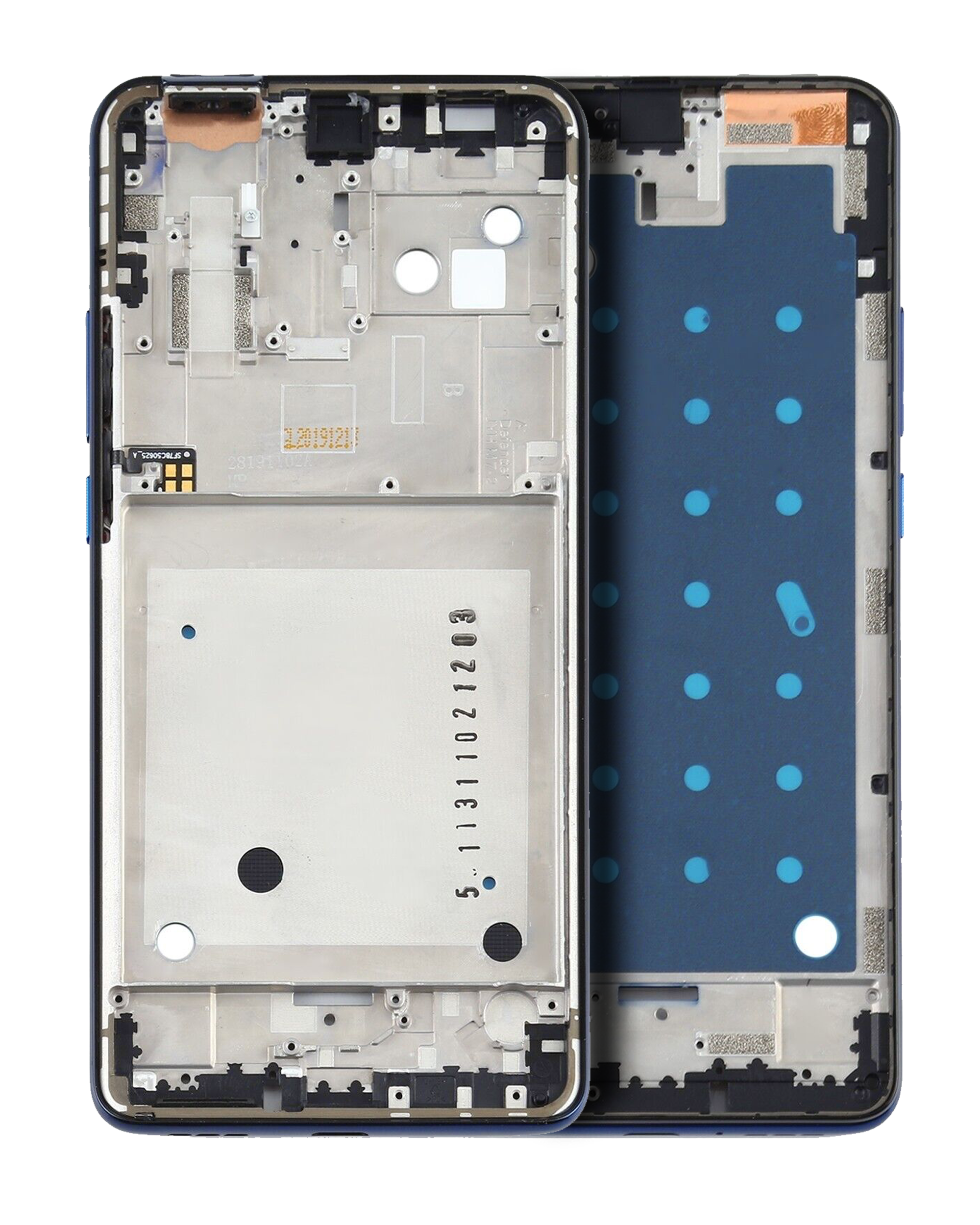 Mid-Frame Housing Assembly Compatible For Motorola Moto One Hyper (Xt2027-1 / 2020) (Official - Not Aftermarket) (Blue)