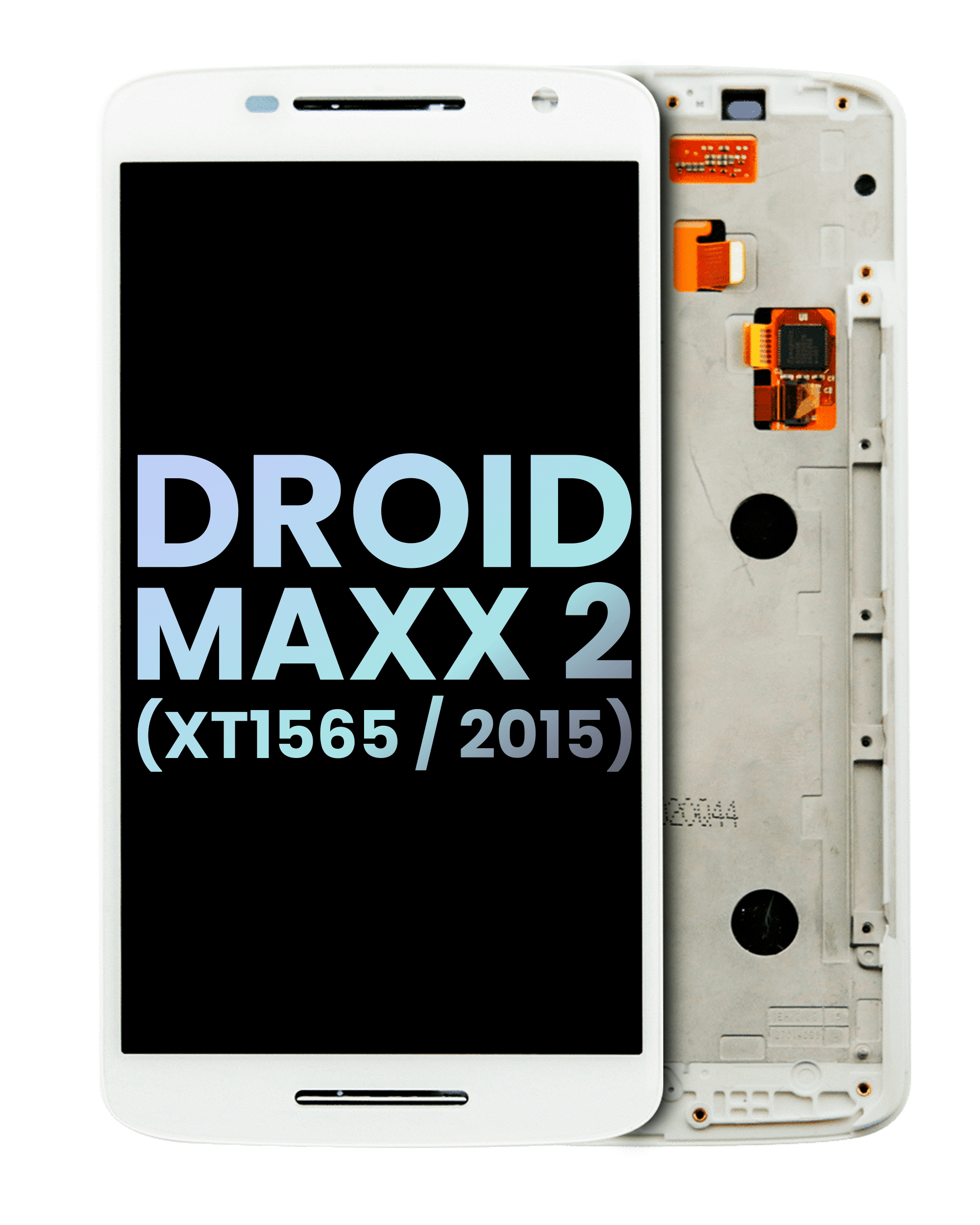 Lcd Assembly With Frame Compatible For Motorola Droid Maxx 2  (Xt1565 / 2015) (Official - Not Aftermarket) (White)