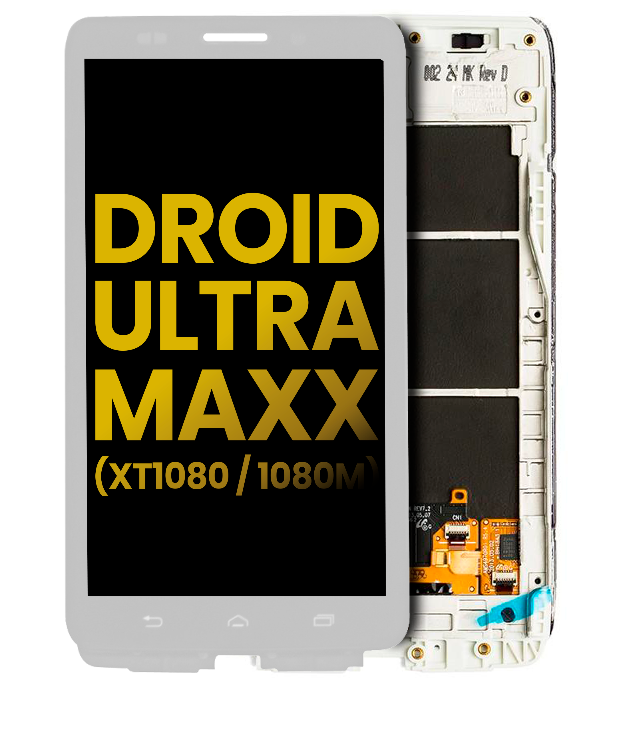 Lcd Assembly With Frame Compatible For Motorola Droid Ultra (Xt1080 / 2013) / Droid Maxx (Xt1080M / 2013) (Refurbished) (White)