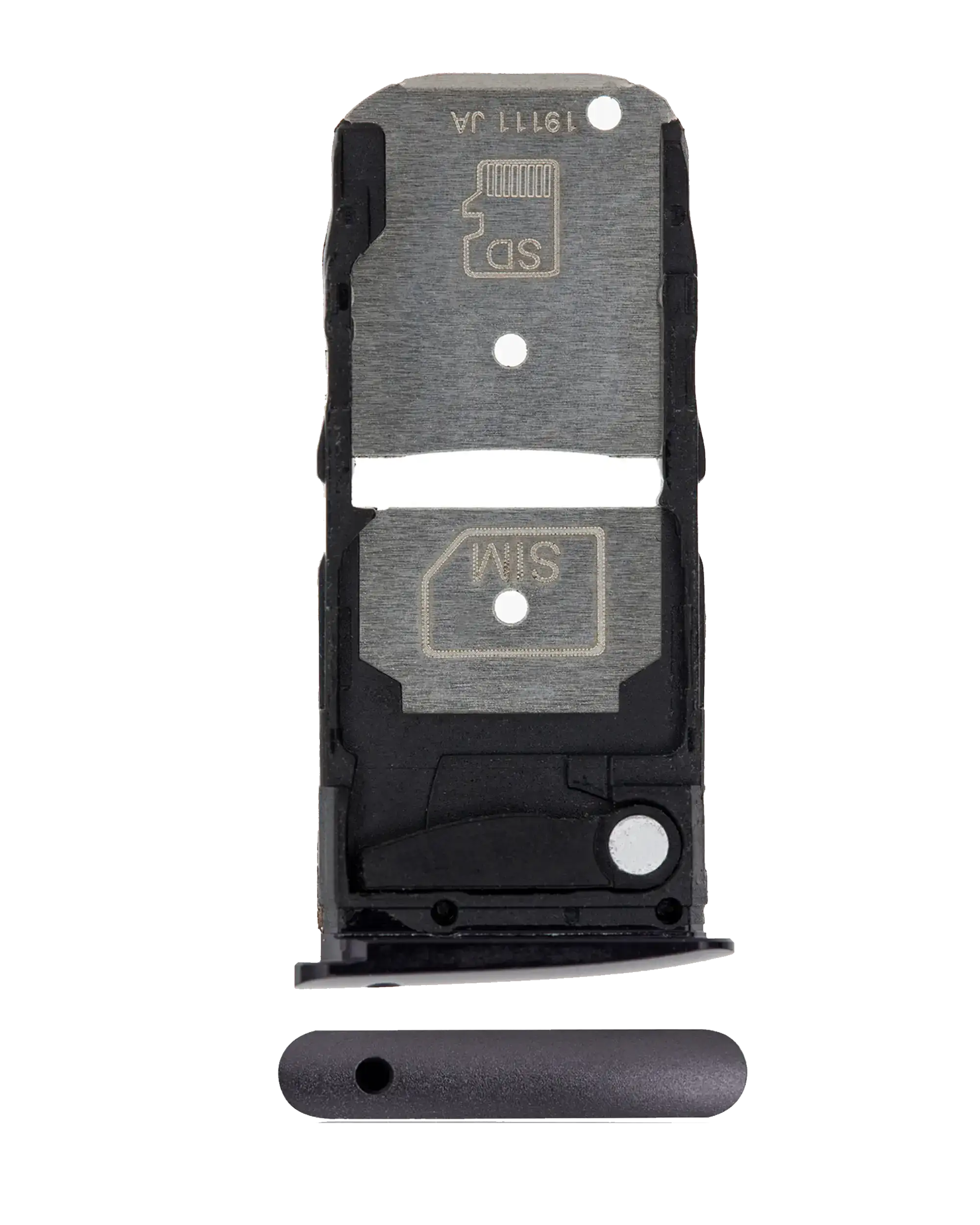 Single Sim Card Tray Compatible For Motorola Moto Z4 (Xt1980 / 2019) (Black)