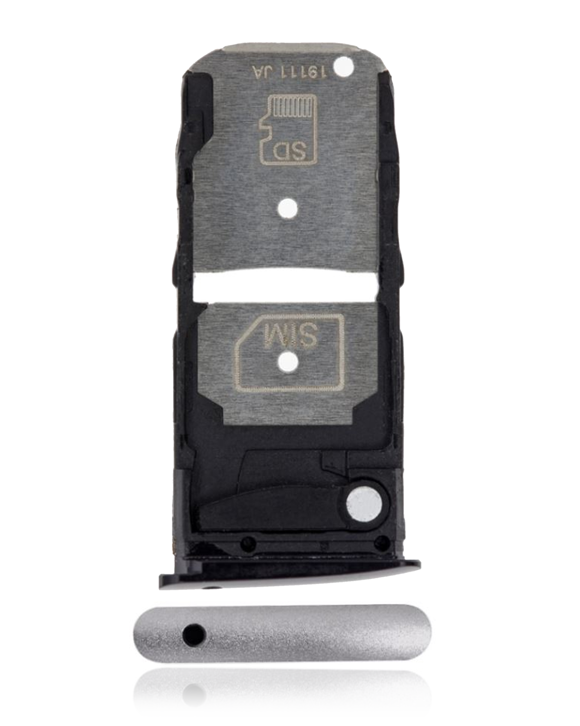Single Sim Card Tray Compatible For Motorola Moto Z4 (Xt1980 / 2019) (Frost White)