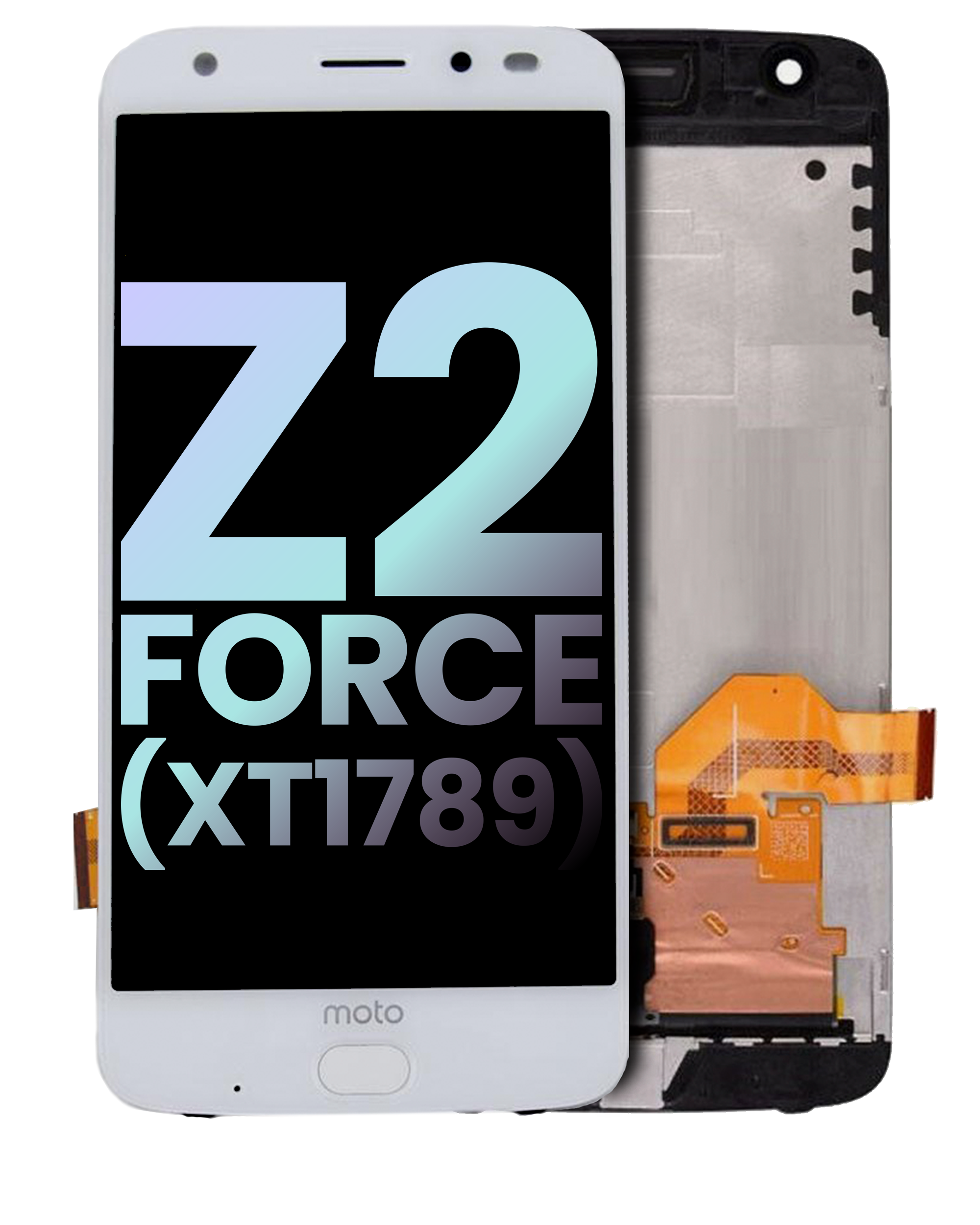 Oled Assembly With Frame And Fingerprint Scanner Compatible For Motorola Moto Z2 Force (Xt1789 / 2017) (Official - Not Aftermarket) (White)