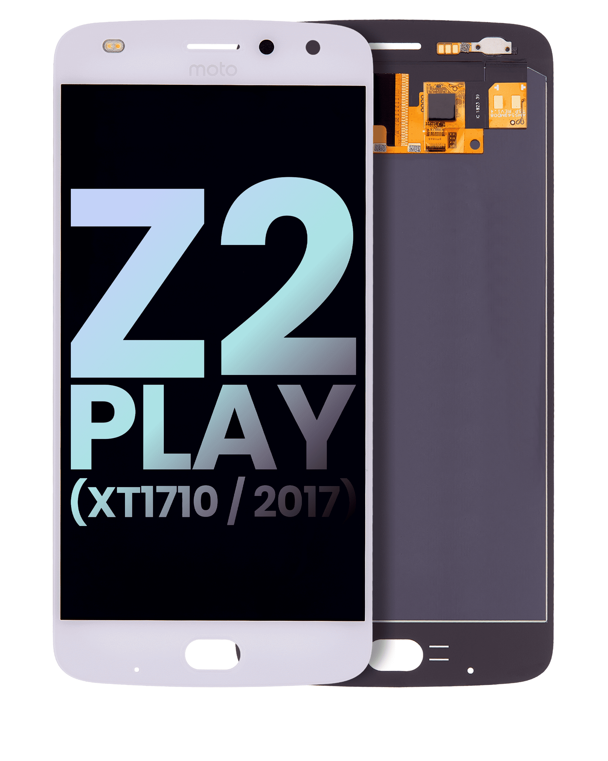 Lcd Assembly Without Frame Compatible For Motorola Moto Z2 Play (Xt1710 / 2017) (Official - Not Aftermarket) (White)