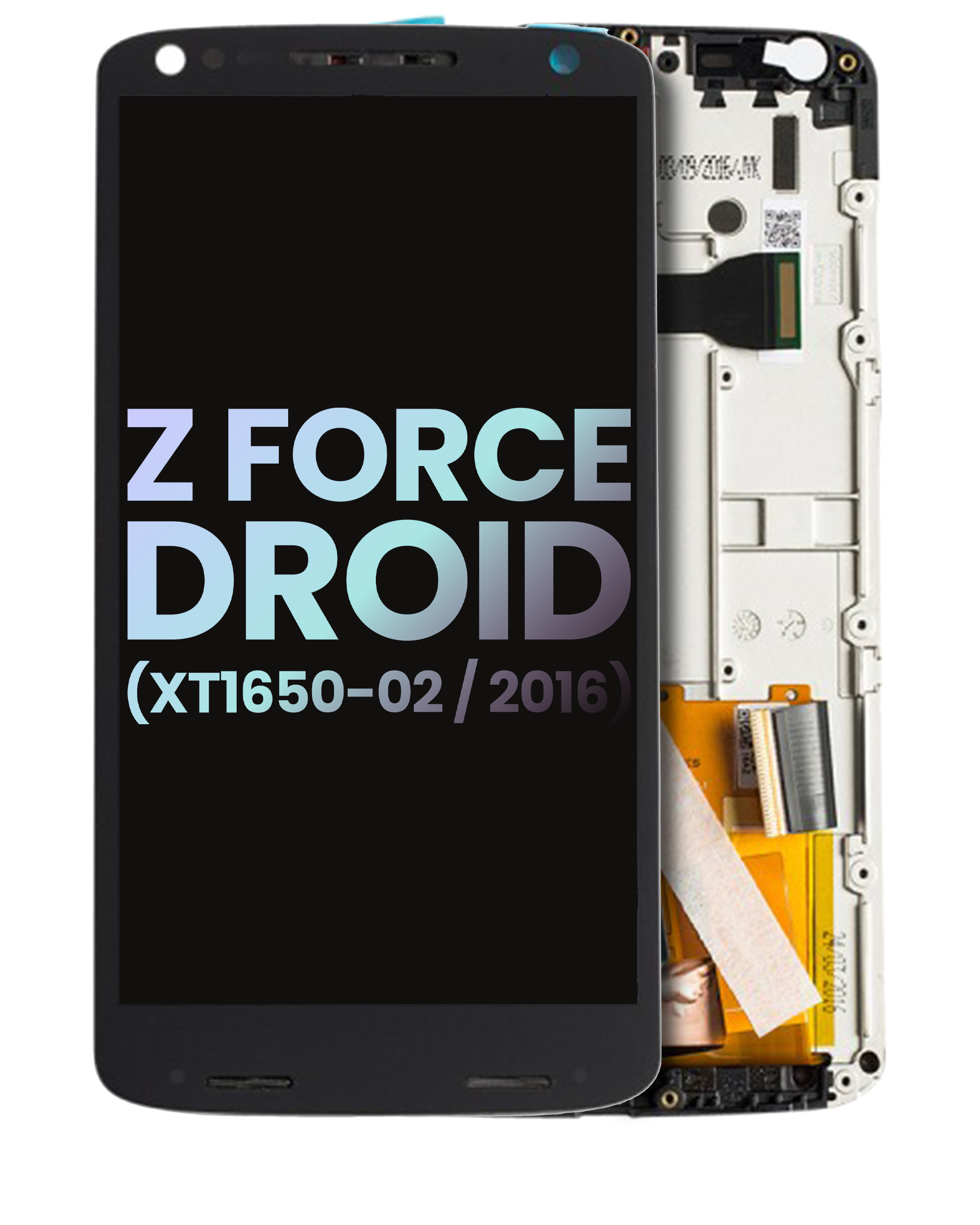 Lcd Assembly With Frame Compatible For Motorola Moto Z Force Droid (Xt1650-02 / 2016) (Official - Not Aftermarket) (Black)
