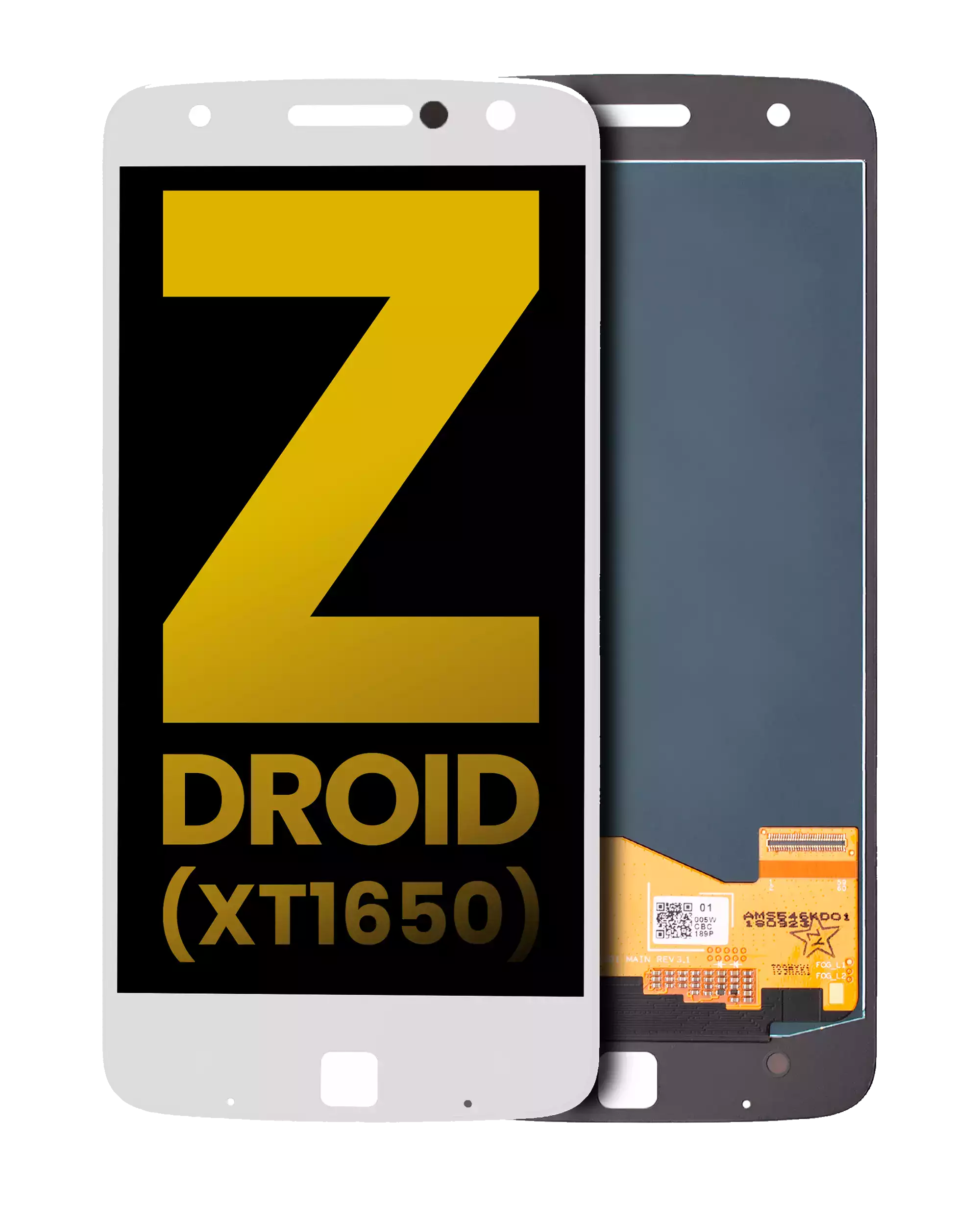 Lcd Assembly Without Frame Compatible For Motorola Moto Z / Moto Z Droid (Xt1650-01 / 2016) (Refurbished) (White)