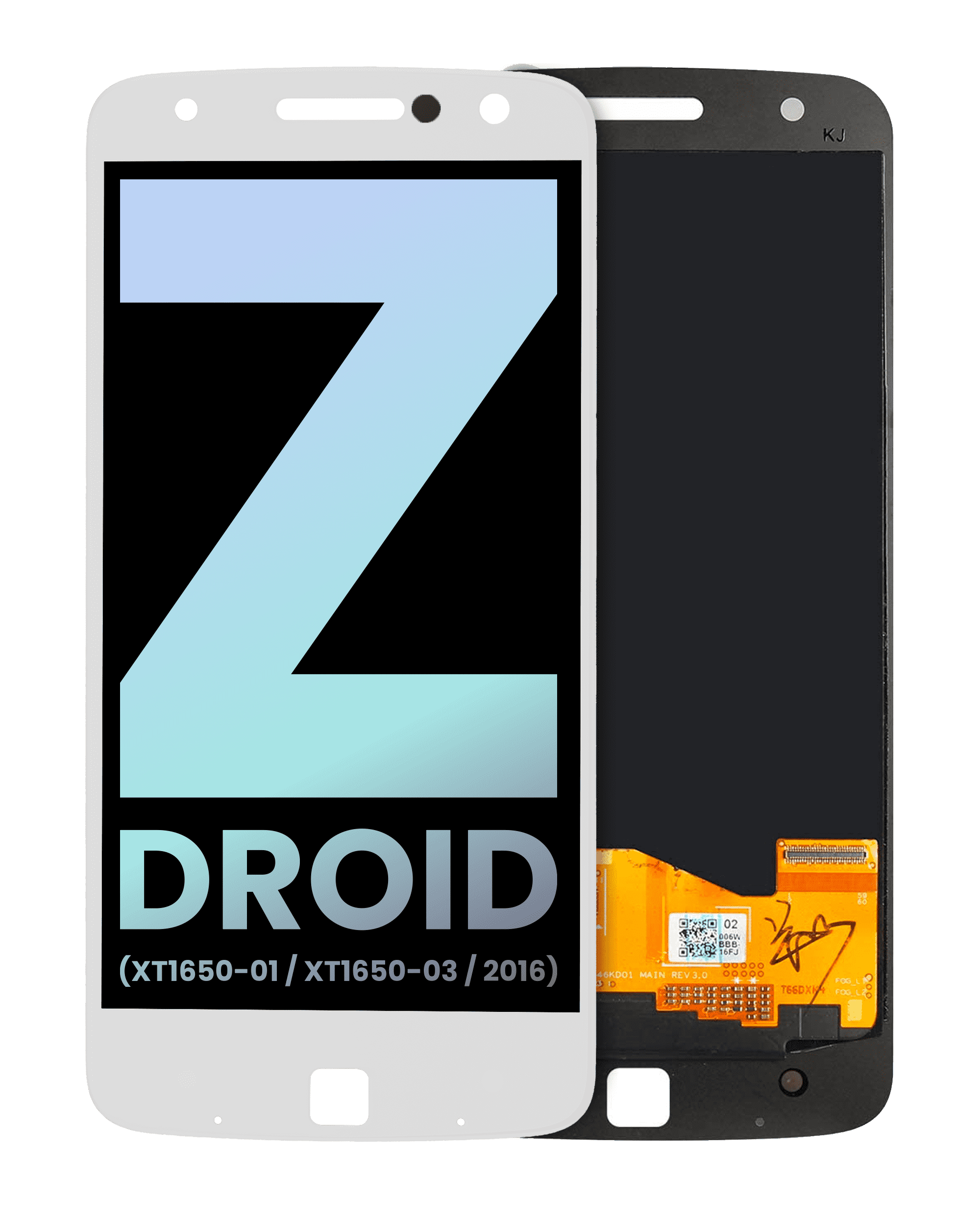 Lcd Assembly Without Frame Compatible For Motorola Moto Z Droid (Xt1650-01 / Xt1650-03 / 2016) (Official - Not Aftermarket) (White)