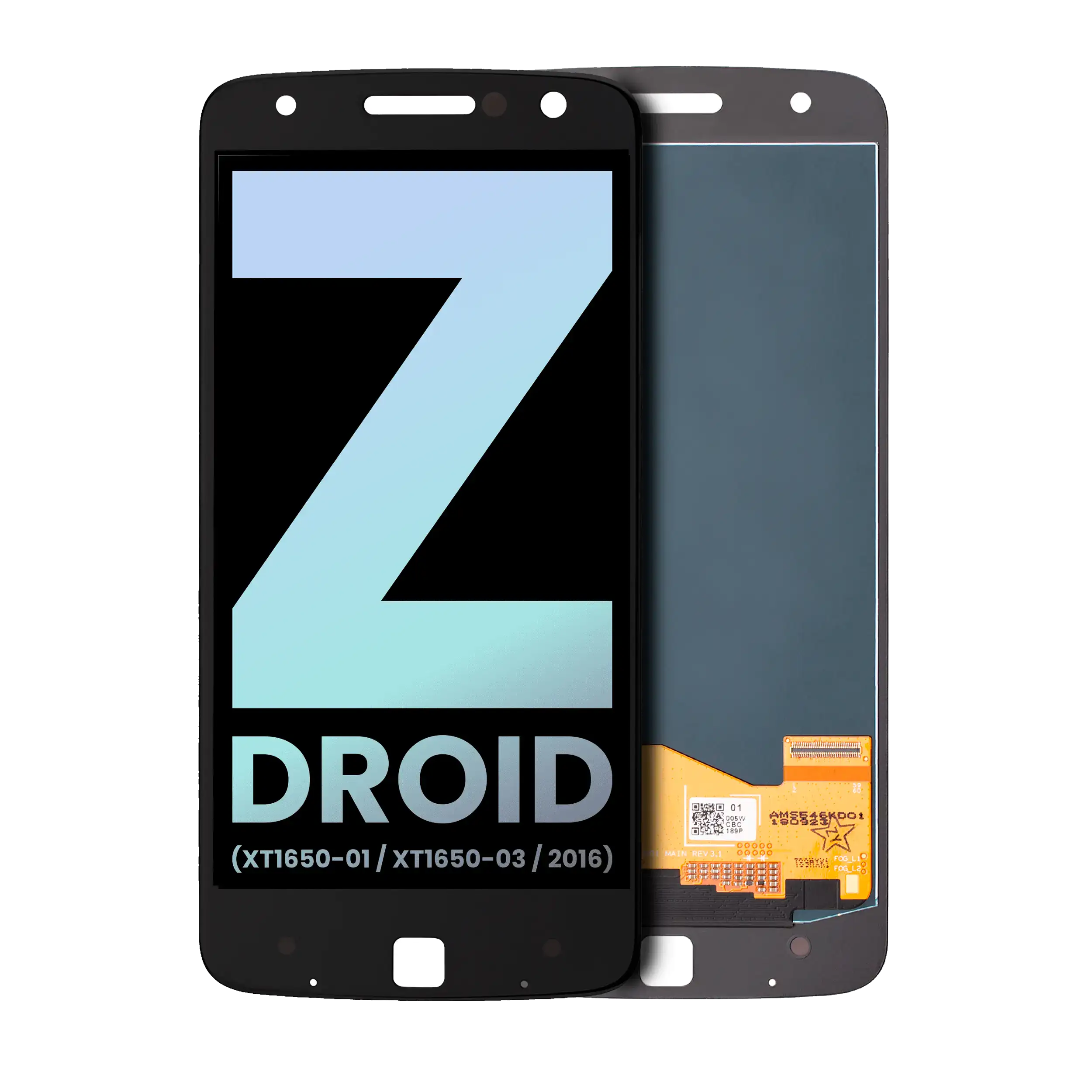 Lcd Assembly Without Frame Compatible For Motorola Moto Z Droid (Xt1650-01 / 2016) (Official - Not Aftermarket) (Black)