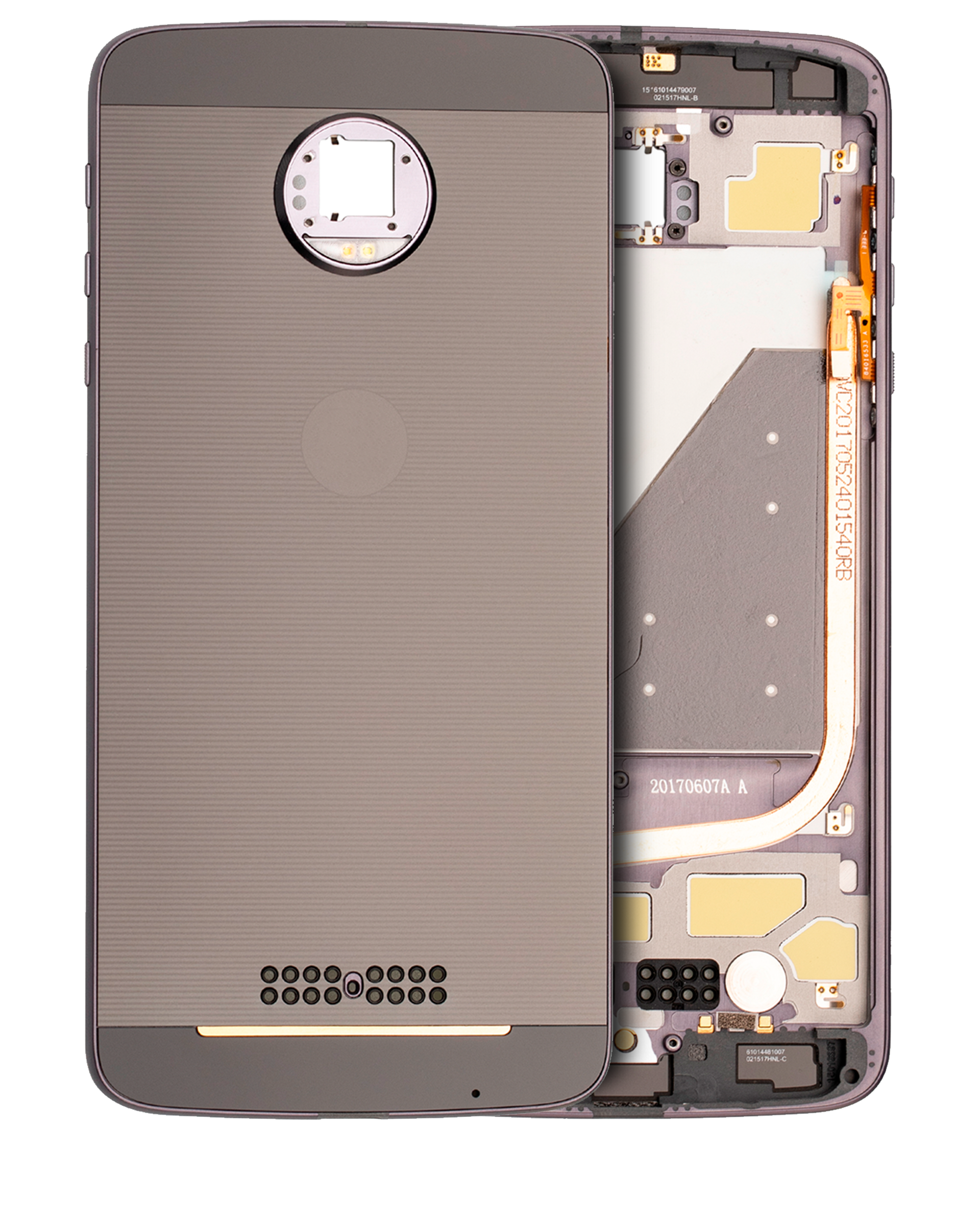 Back Housing Compatible For Motorola Moto Z Droid (Xt1650-01 / 2016) (Official - Not Aftermarket) (Black / Gray)