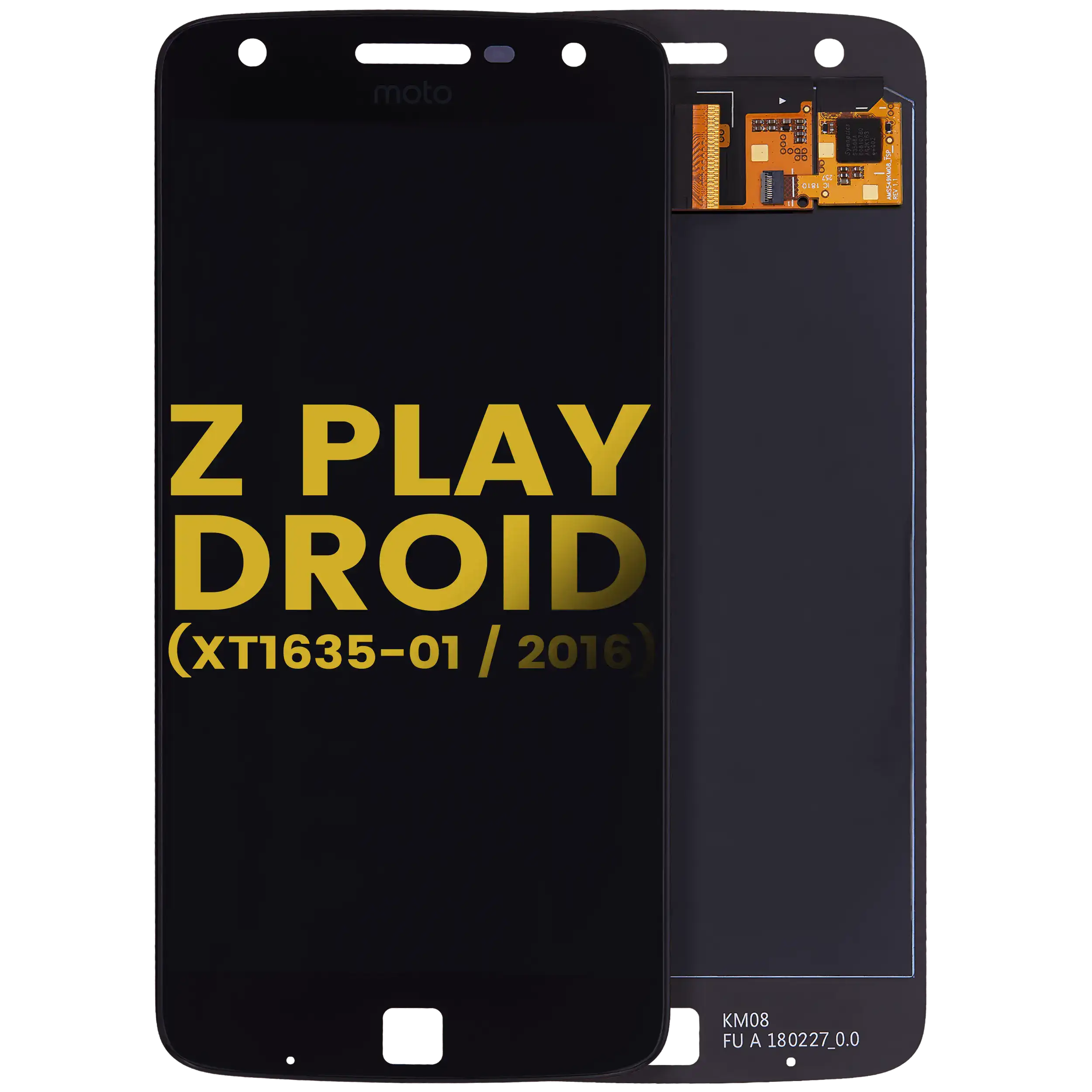 Lcd Assembly Without Frame Compatible For Motorola Moto Z Play Droid (Xt1635 / 2016) (Refurbished) (Black)