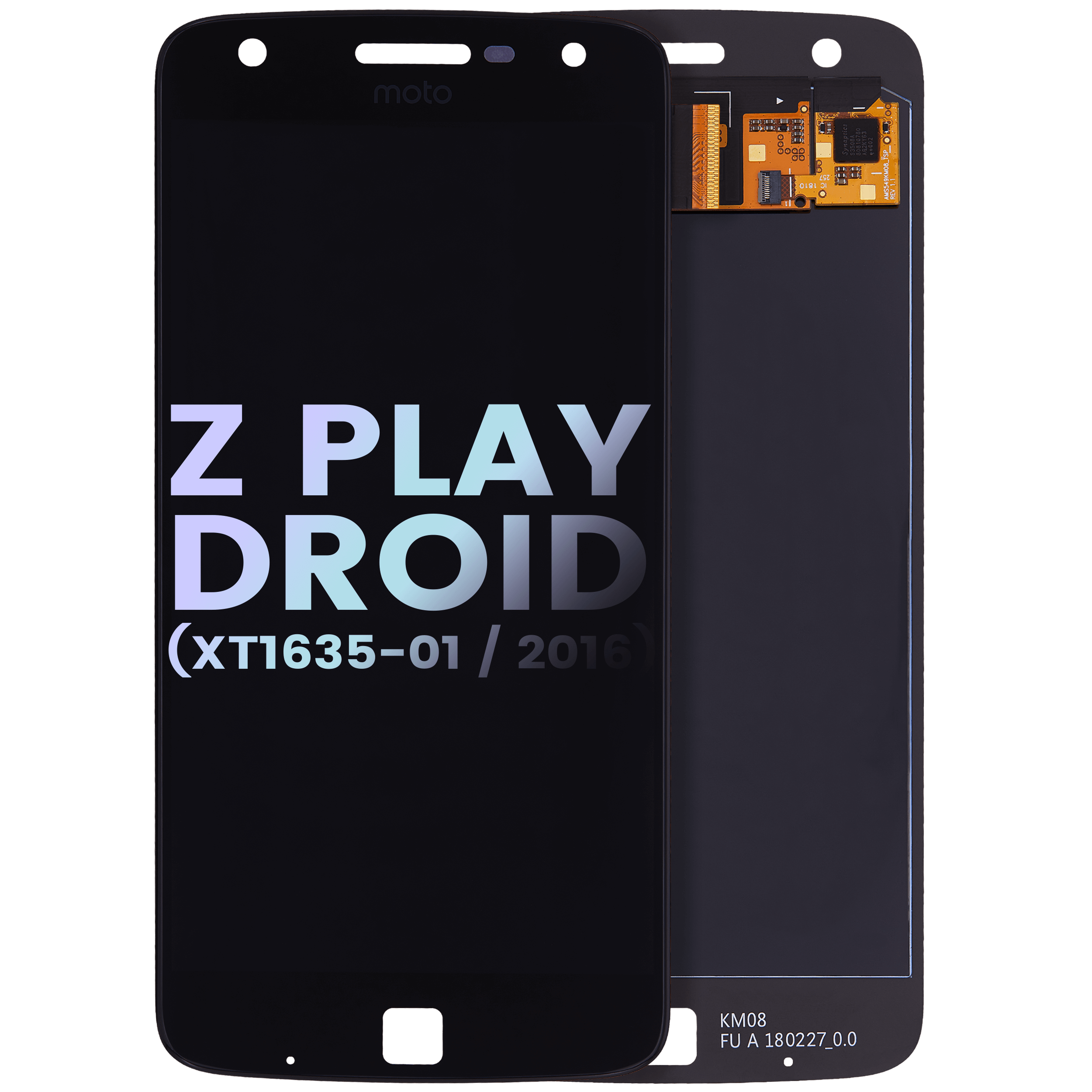 Lcd Assembly Without Frame Compatible For Motorola Moto Z Play Droid (Xt1635-01 / 2016) (Official - Not Aftermarket) (Black)