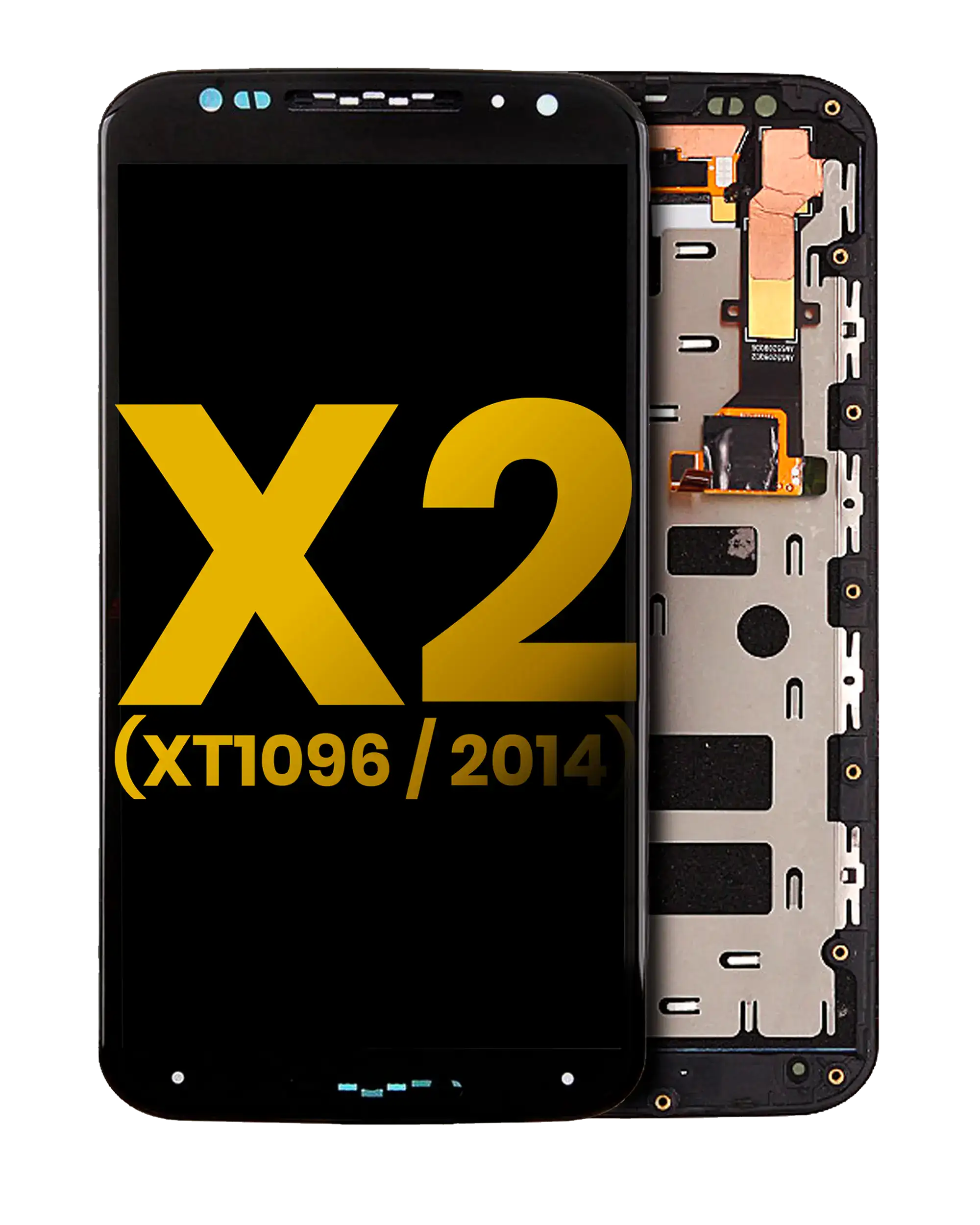 Lcd Assembly With Frame Compatible For Motorola Moto X2 (Xt1096 / 2014) (Refurbished) (Black)