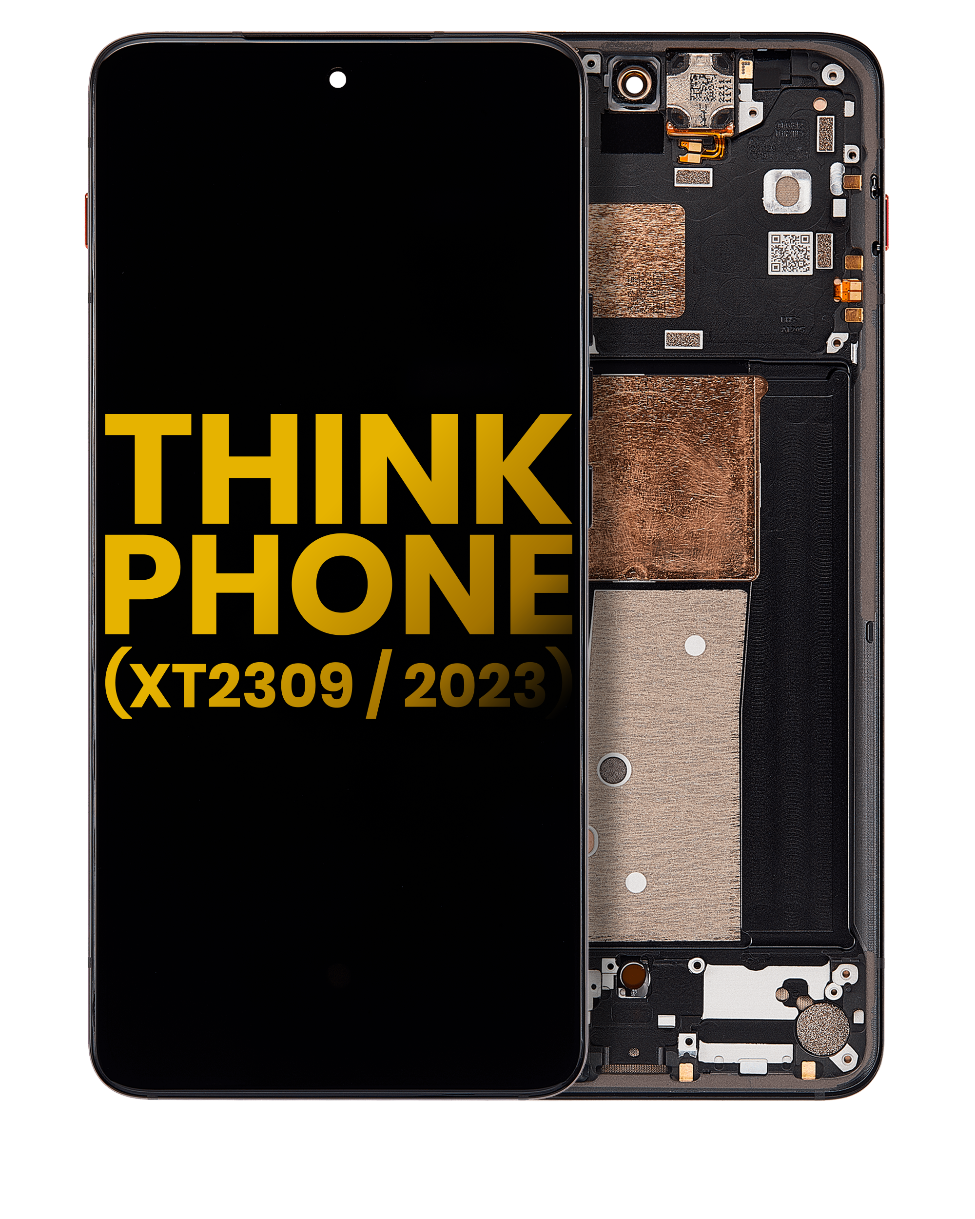Oled Assembly With Frame Compatible For Motorola Moto Thinkphone (Xt2309 / 2023) (Refurbished) (Carbon Black)