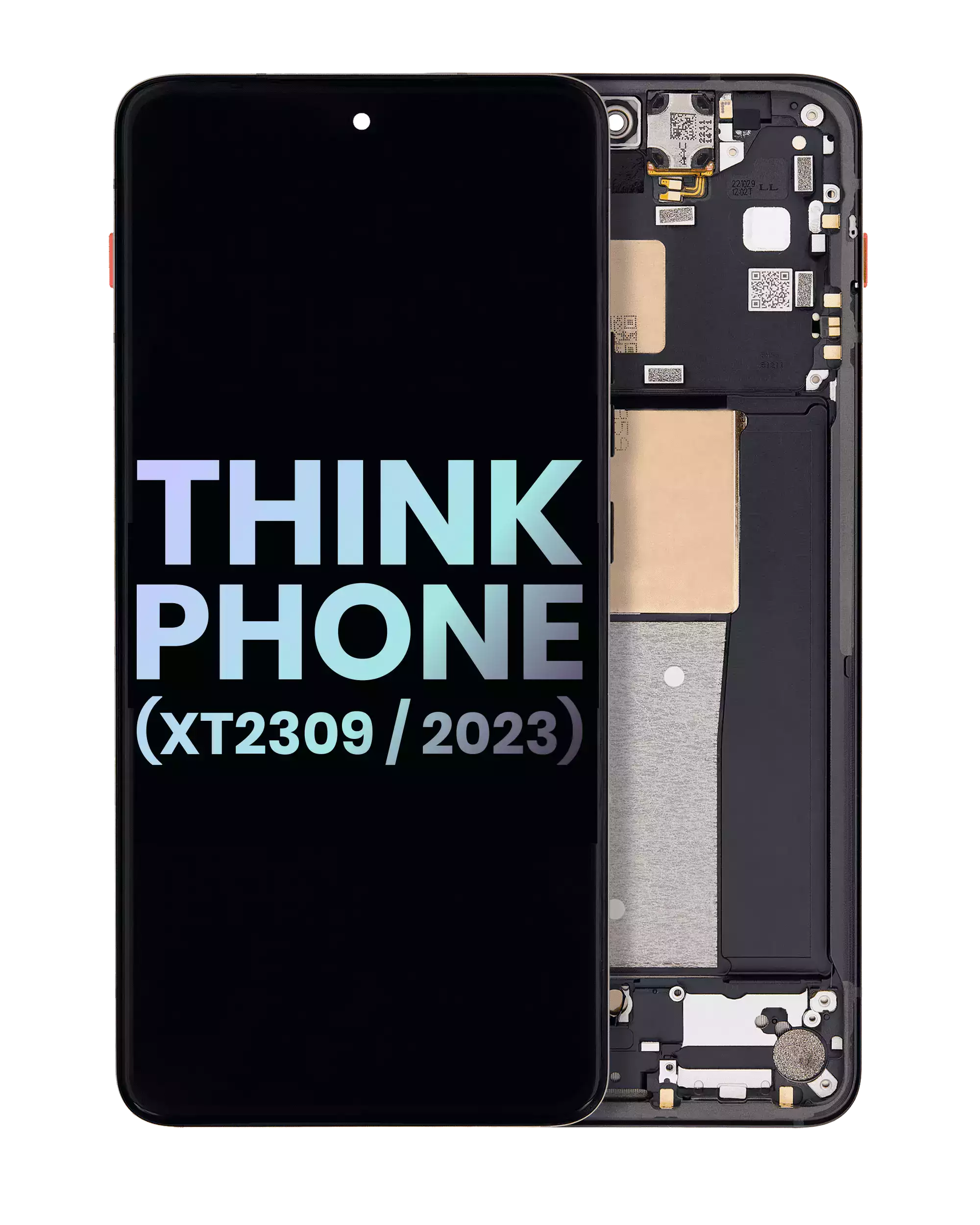 Oled Assembly With Frame Compatible For Motorola Thinkphone (Xt2309 / 2023) (Official - Not Aftermarket) (Carbon Black)