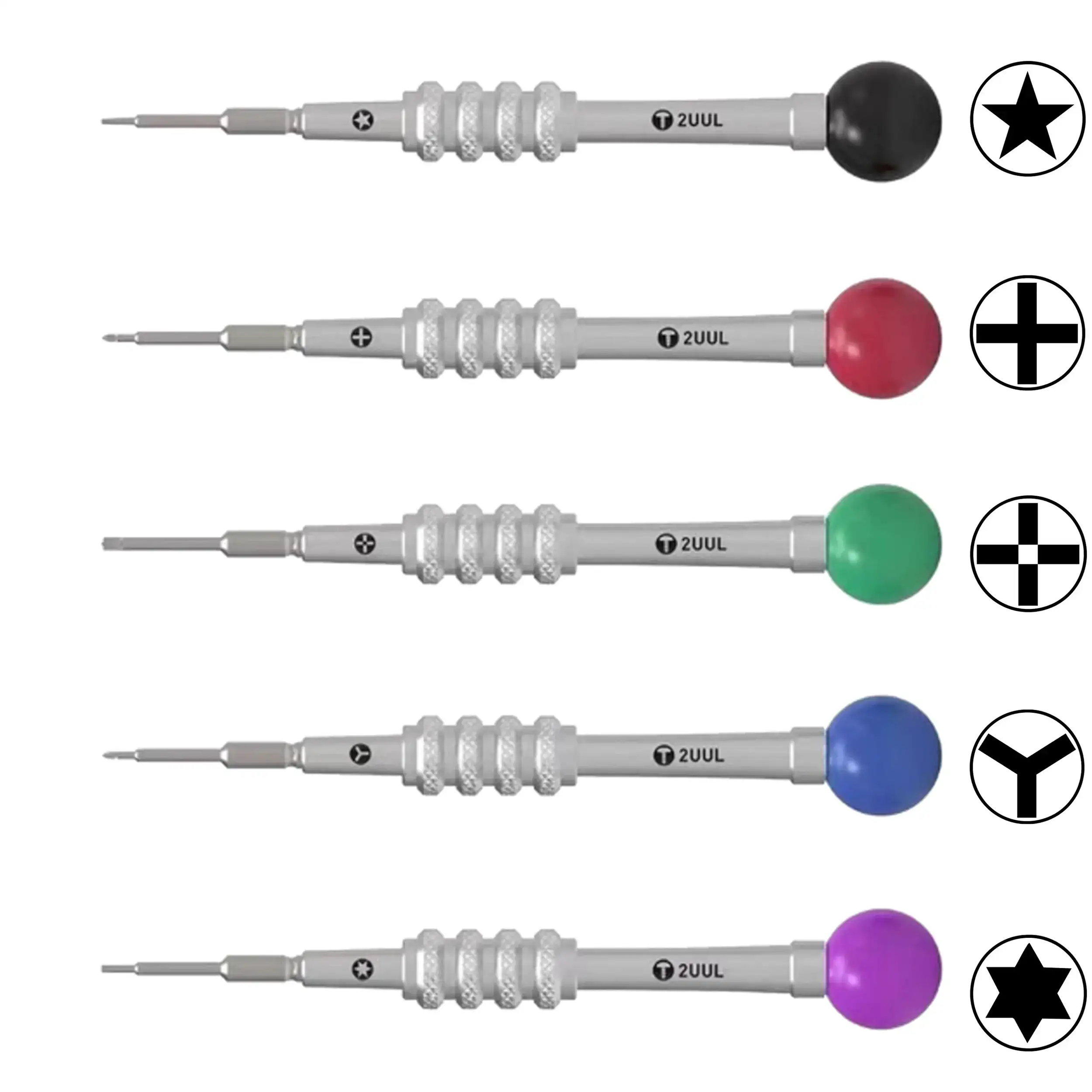 Everyday Scroo Screwdrivers Set 5 In 1 (2.5Mm Convex Cross / Torx T2 / Tri-Point / Ph000 1.2Mm / 0.8Mm P2) (2Uul)