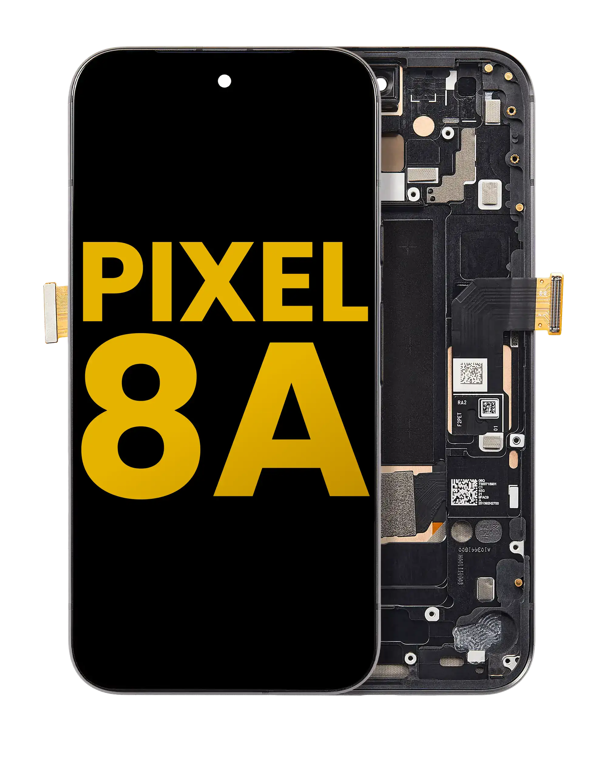 Oled Assembly With Frame (With Finger Print Scanner) Compatible For Google Pixel 8A (Refurbished) (Obsidian)