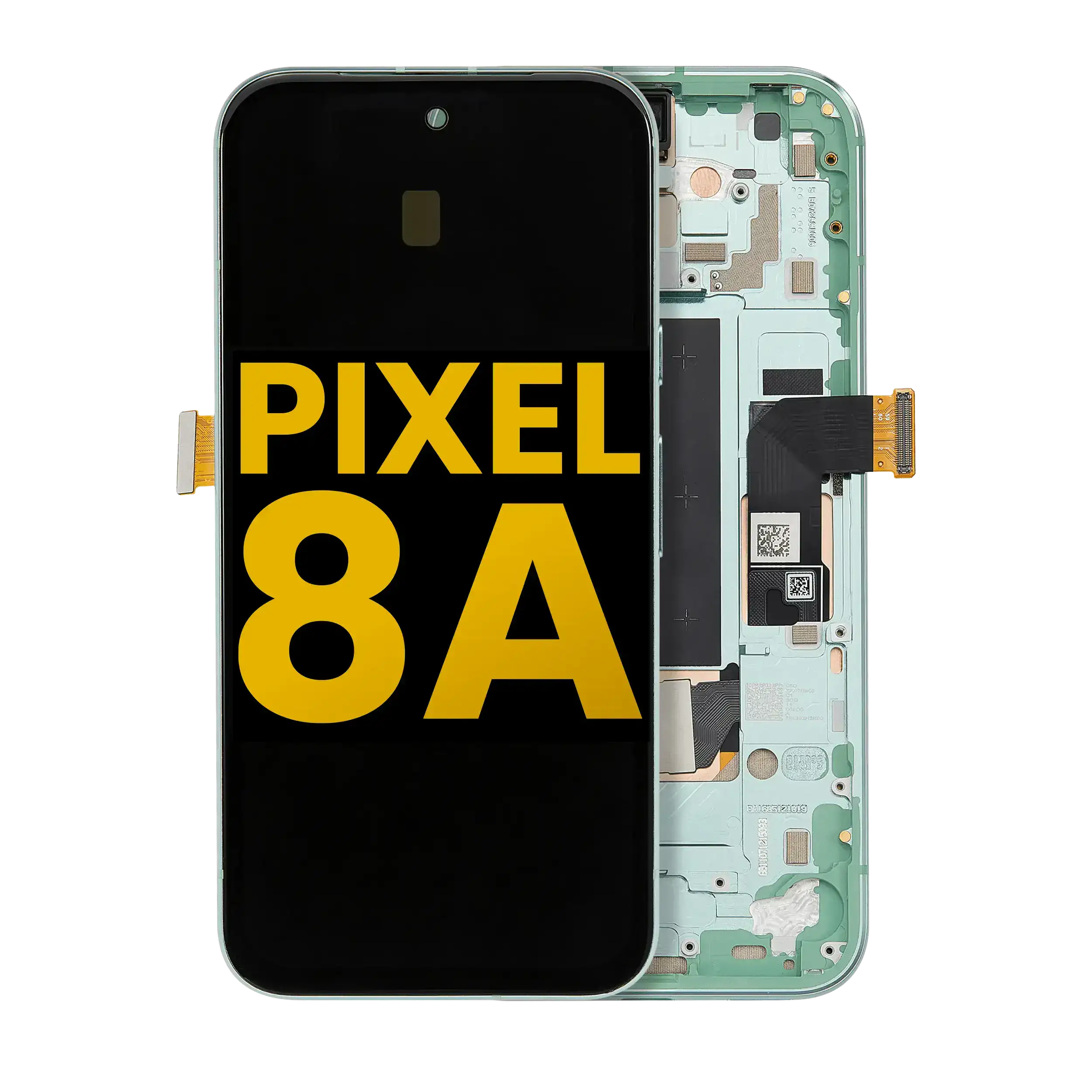 Oled Assembly With Frame (With Finger Print Scanner) Compatible For Google Pixel 8A (Refurbished) (Aloe)