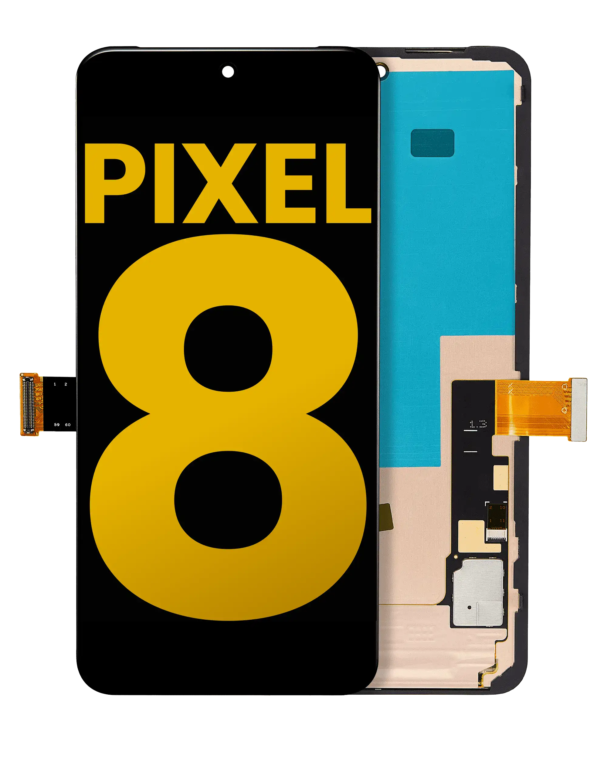 Oled Assembly With Frame (Without Finger Sensor) Compatible For Google Pixel 8 (Refurbished) (All Colors)